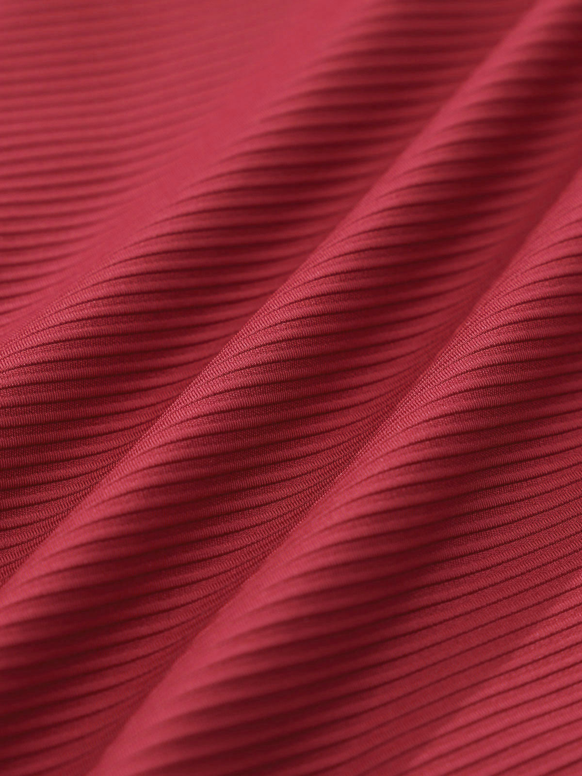 Red Contrast V Notch Plus Size Bikini Top