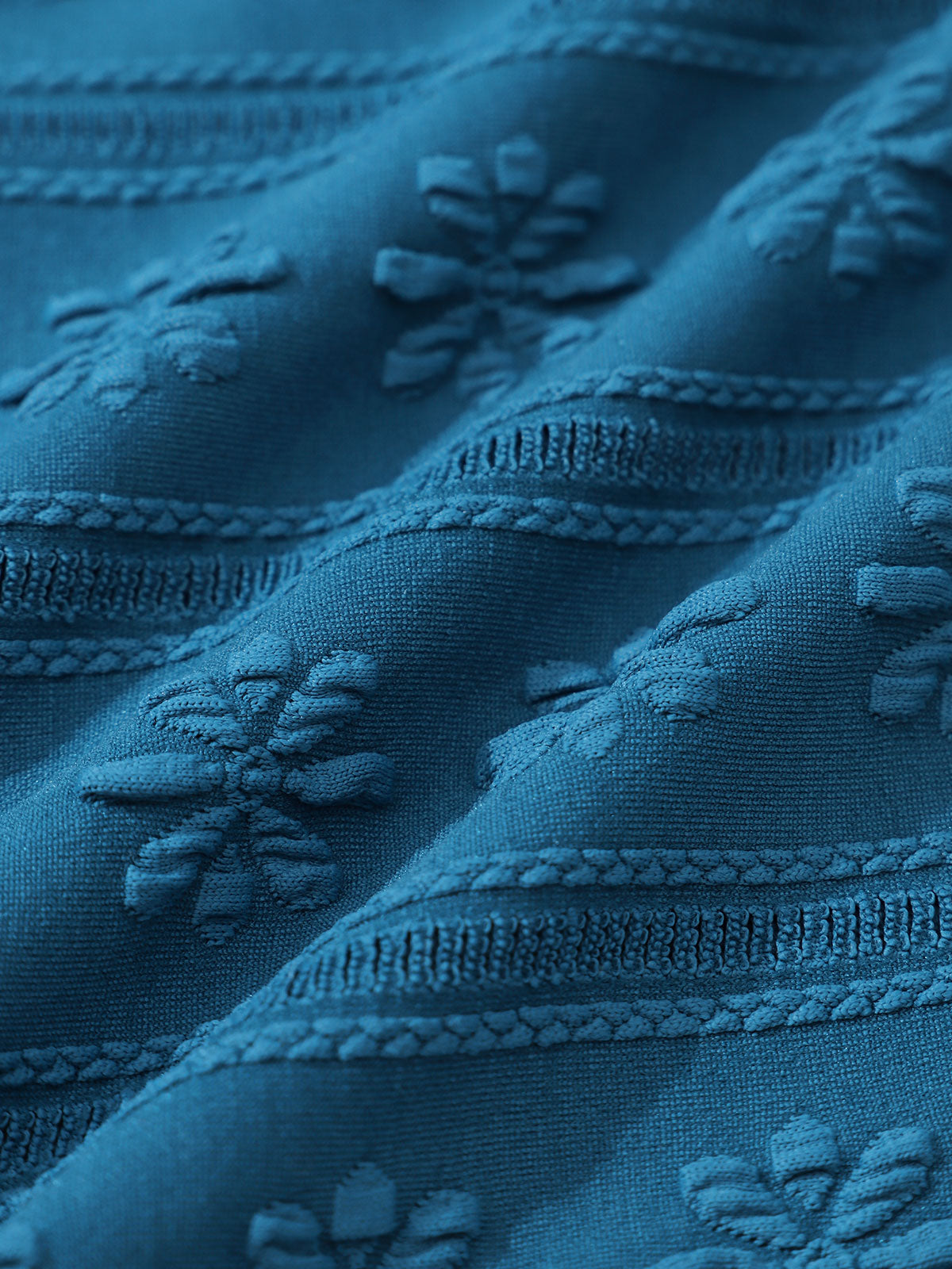 Blue Floral Jacquard Bikini Bottom