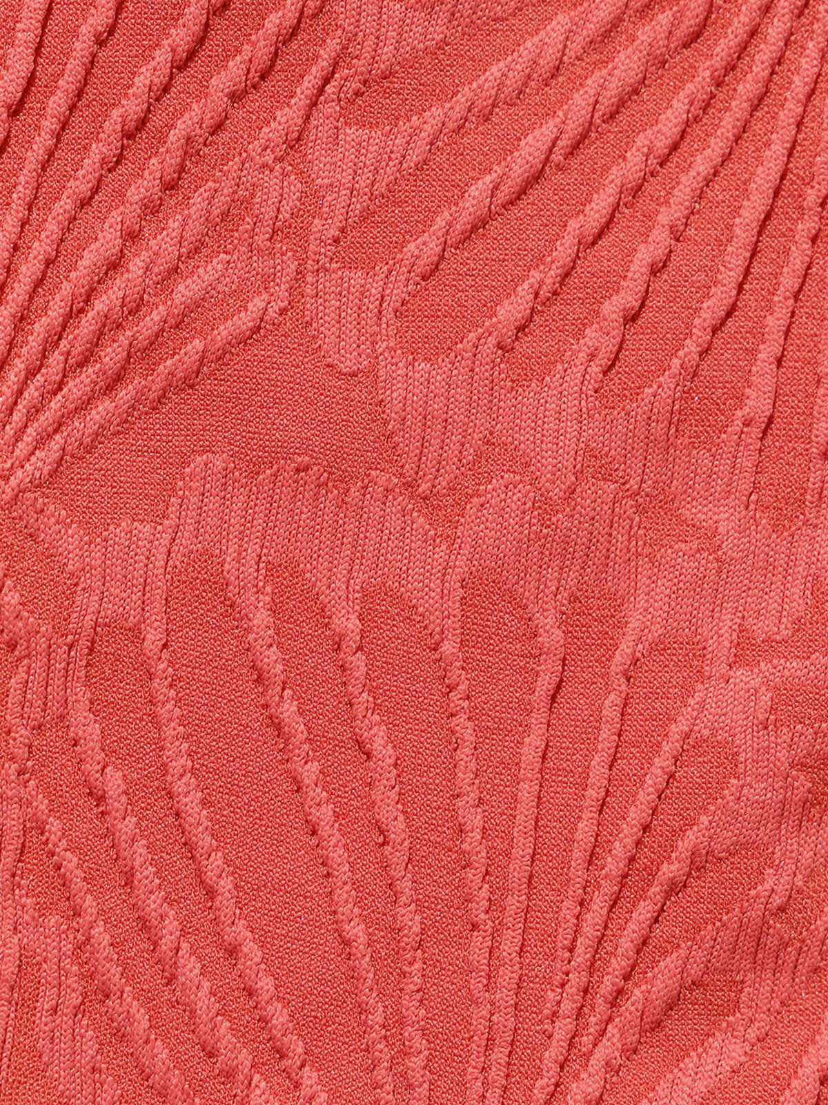 Red Jacquard Cut Out Bikini Top