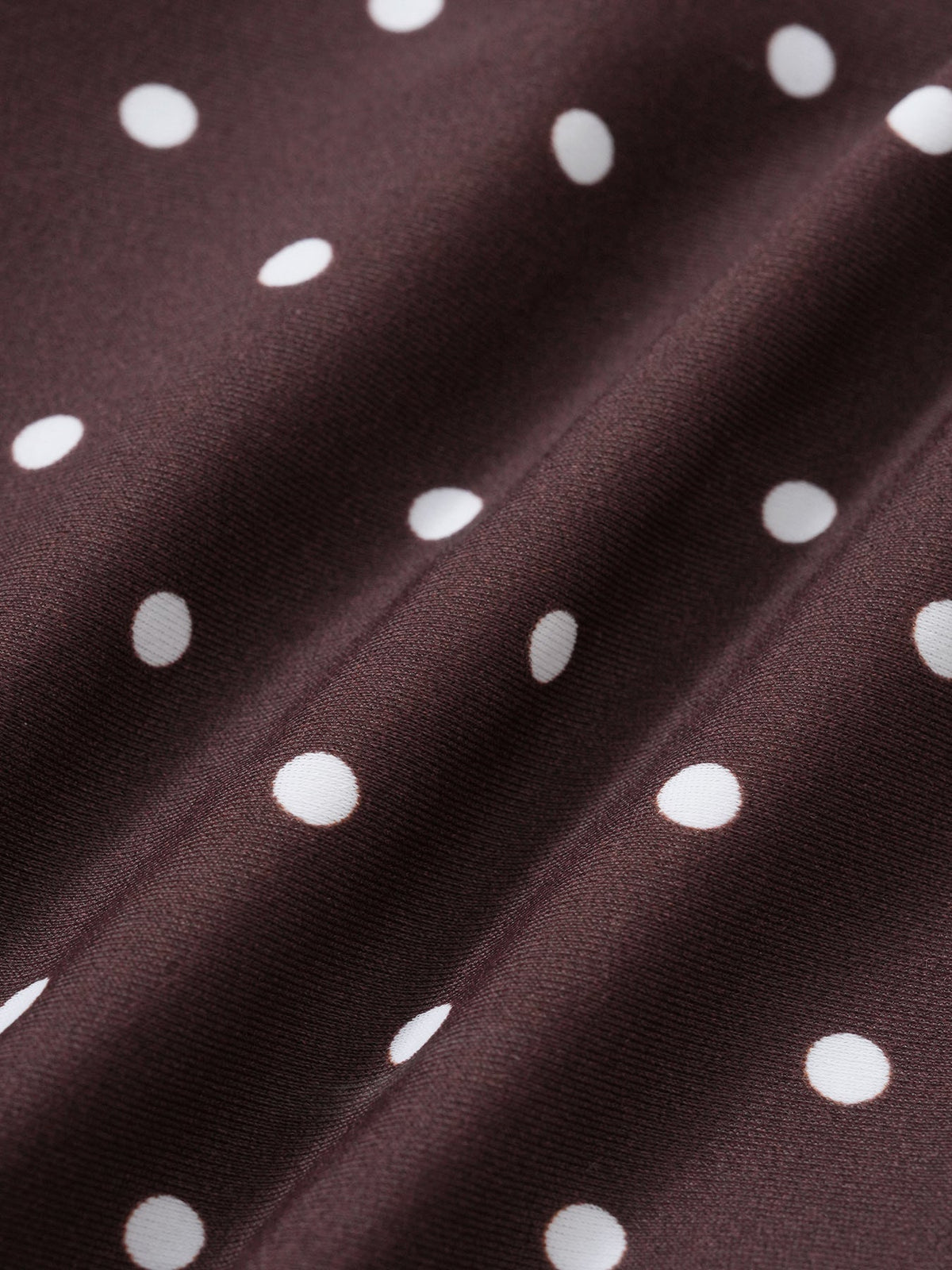 Brown Print Polka Dot Ruffled Halter Triangle Bikini Top