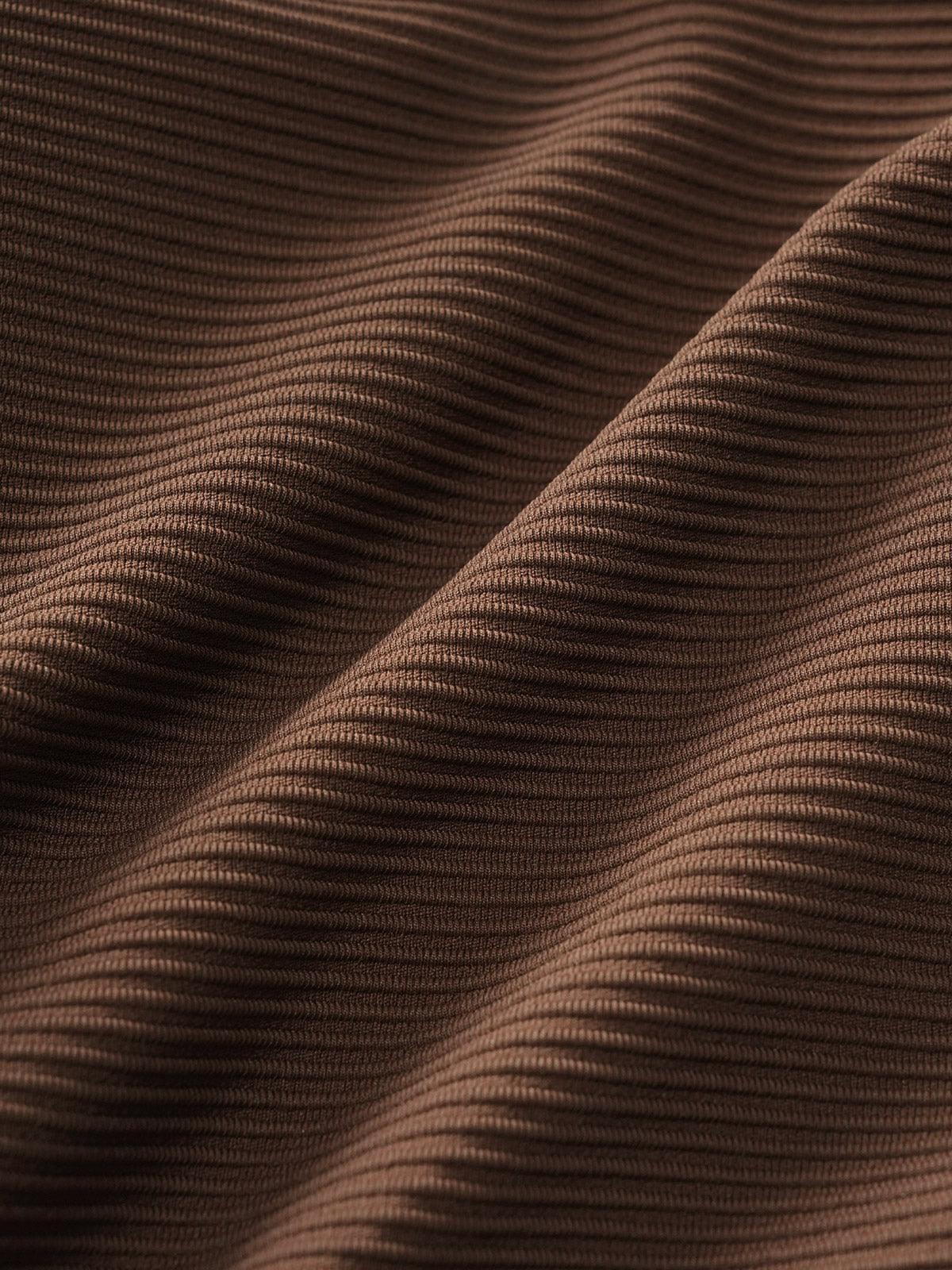Brown Ribbed Contrast X Cross Bikini Top