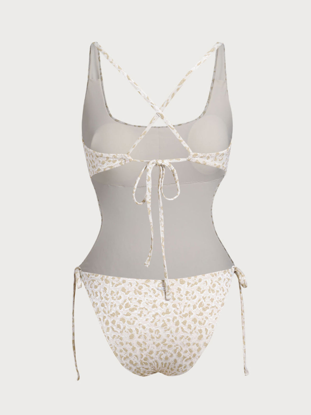 White Leopard Cross One-Piece Swimsuit