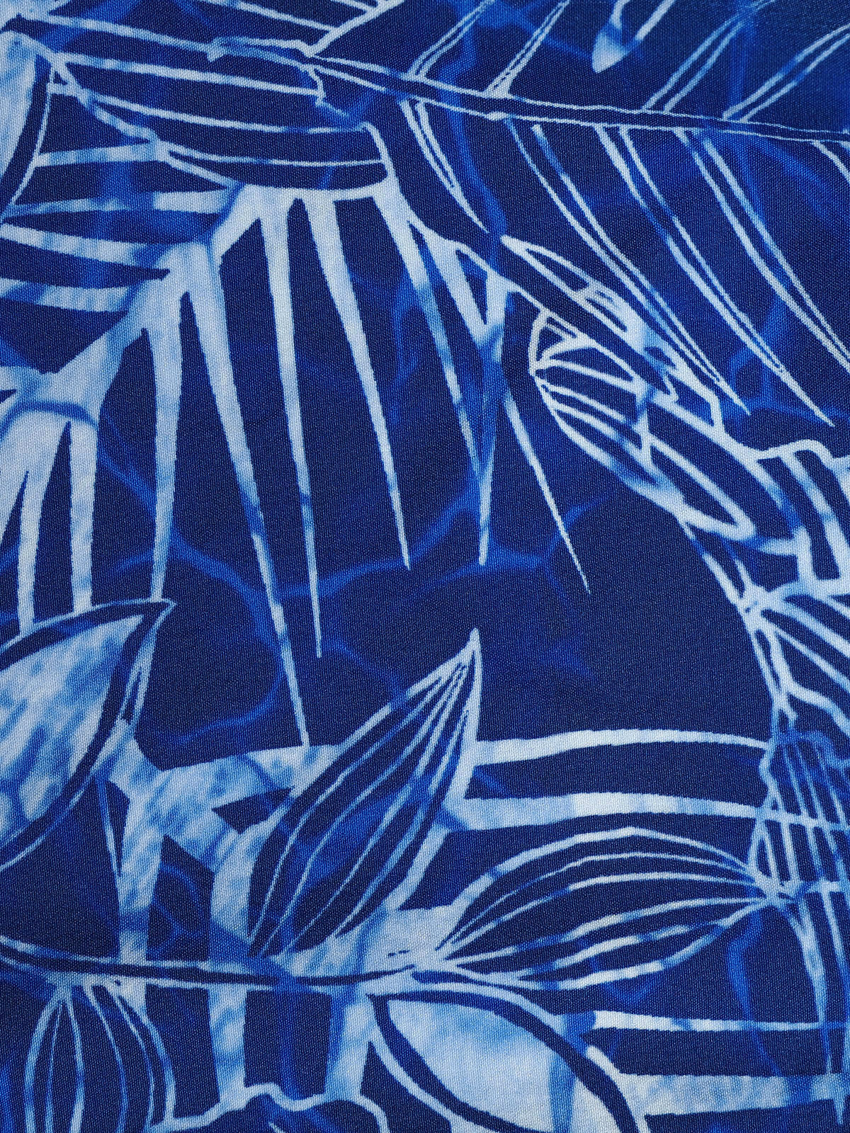 Blue Leaf Print Cutout Bikini Bottom
