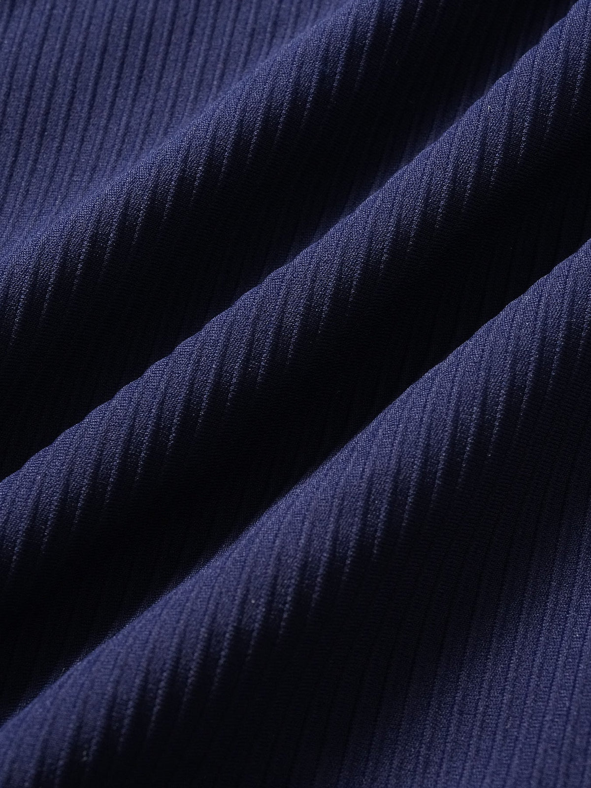 Navy Ribbed V Neck Surf Top