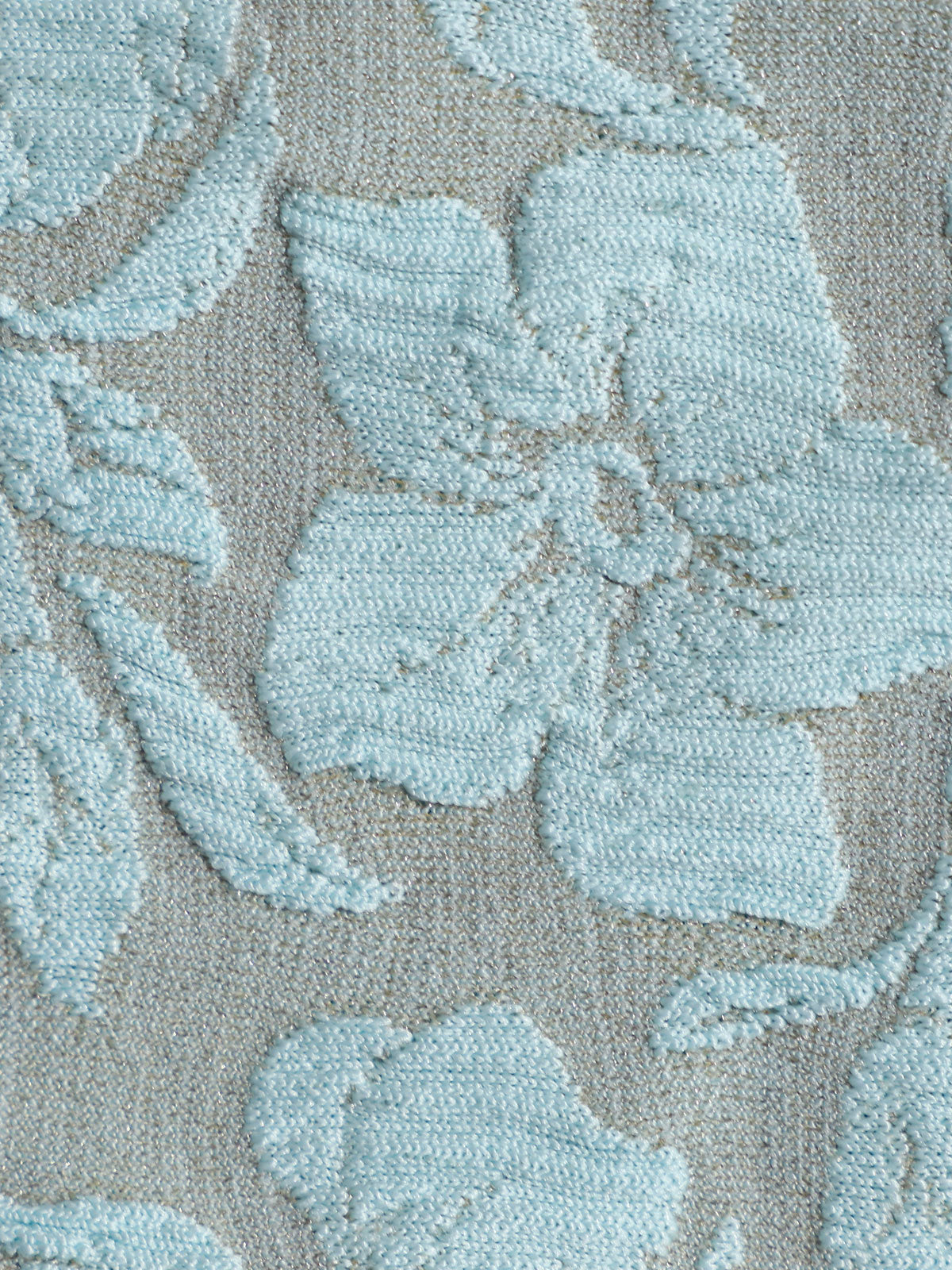 Light Blue Floral Textured Elastic Bikini Bottom