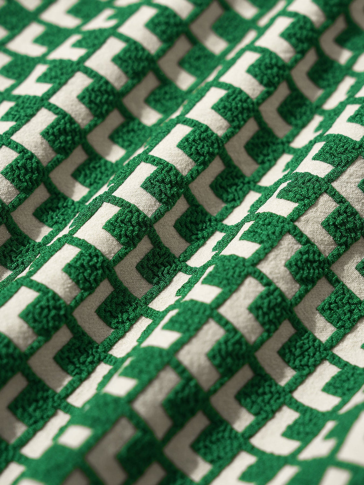 Green Geometric Cutout Textured Bikini Bottom