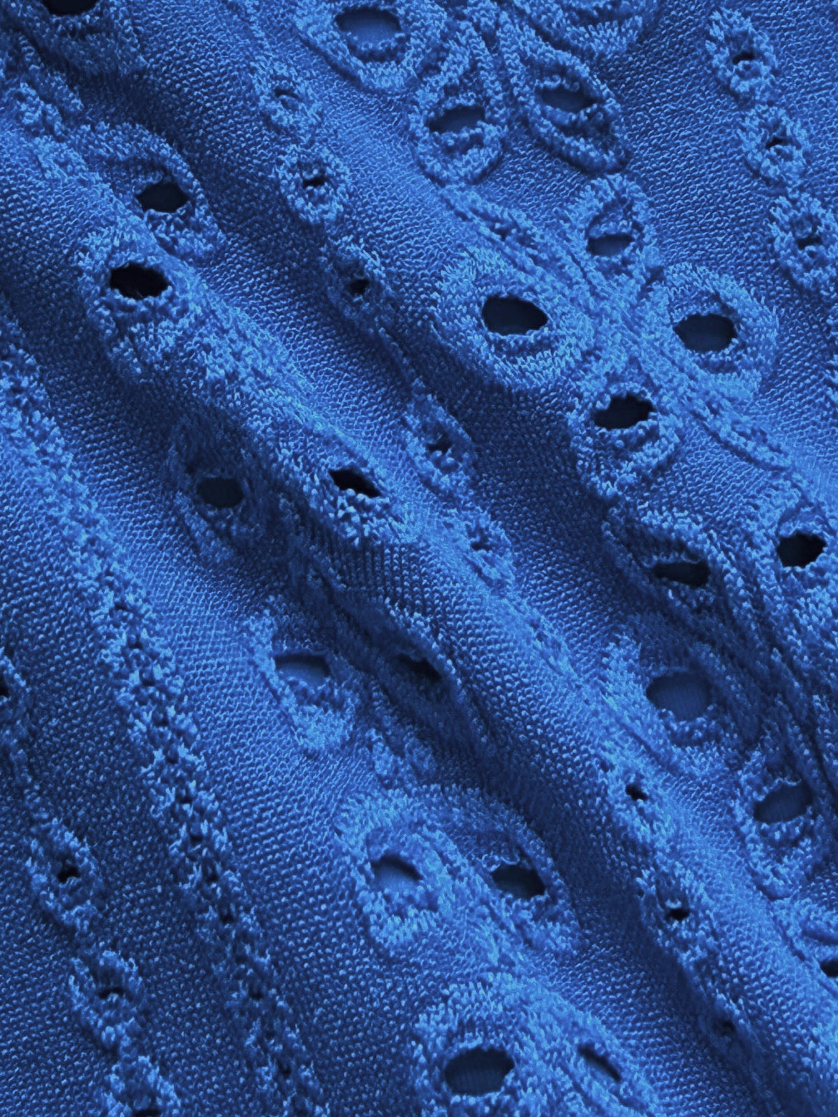 Blue Textured O-Ring Bikini Top