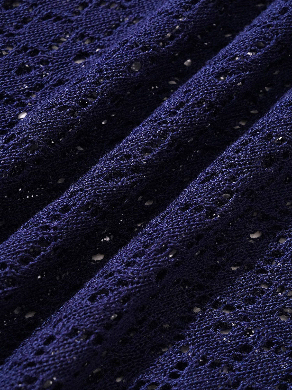 Navy Knitted Drawstring Flared Cover‑Up