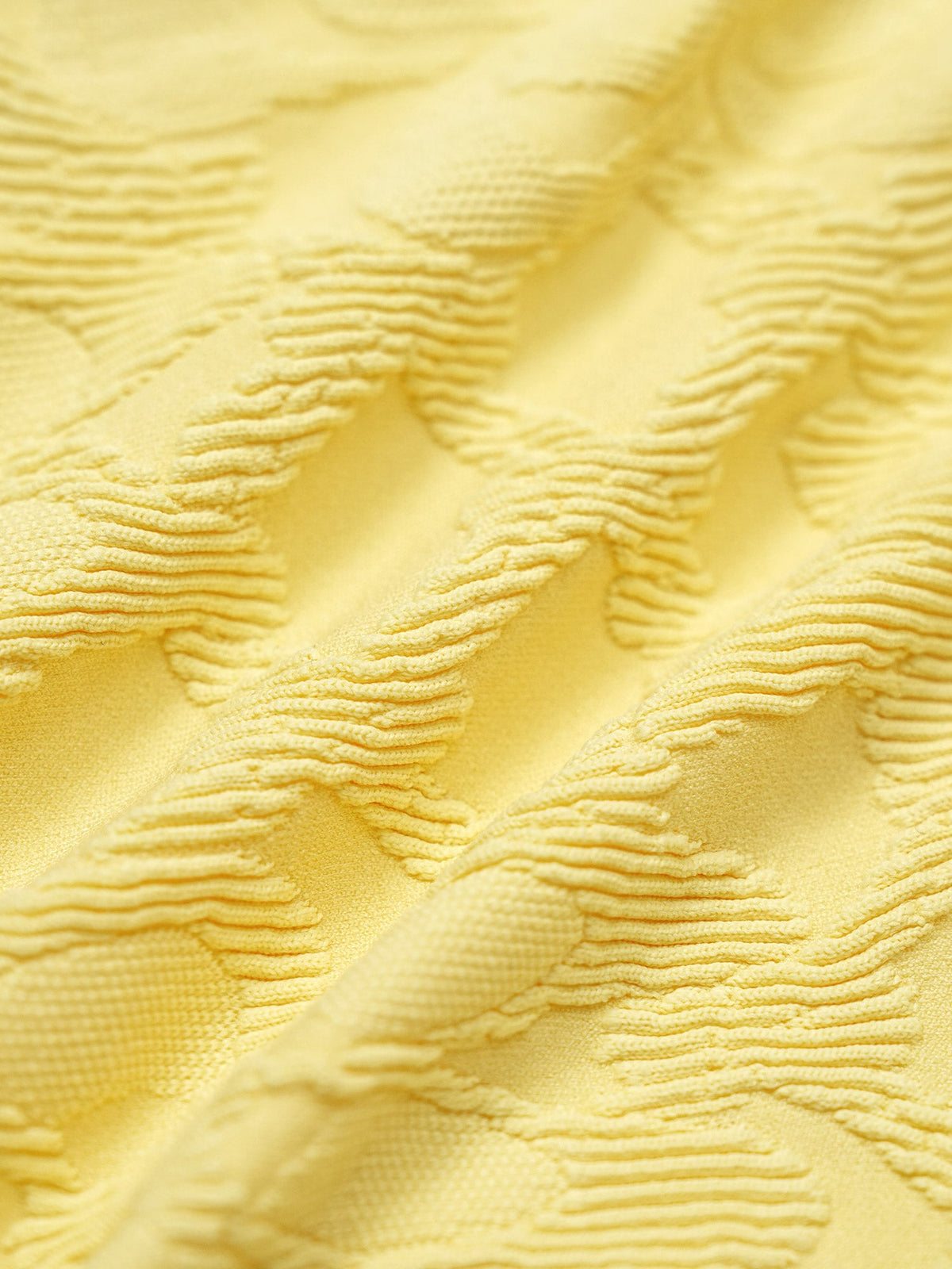 Yellow Textured O-Ring Bikini Top