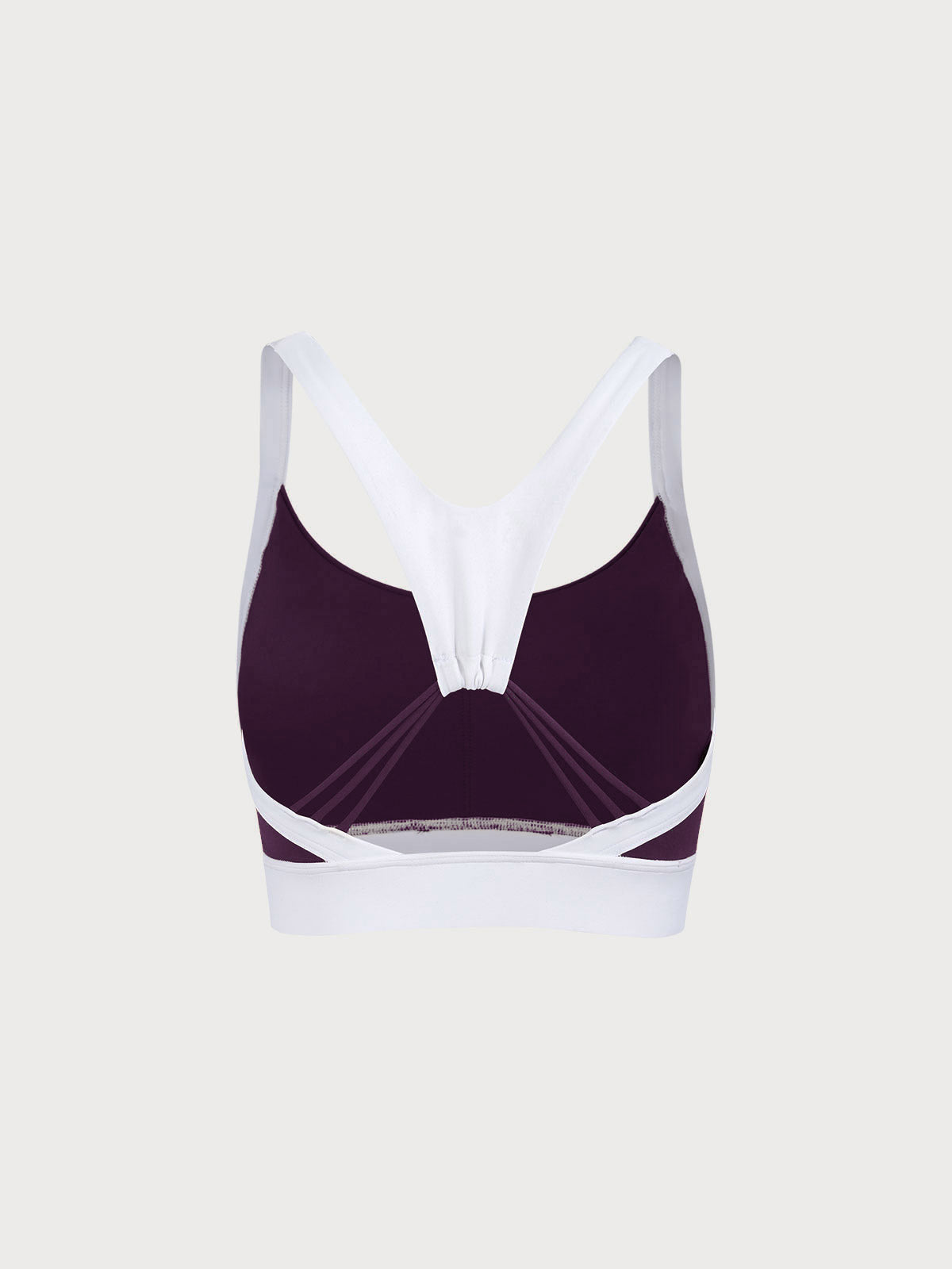 Purple Contrast U Neck Sports Bra - Light Support