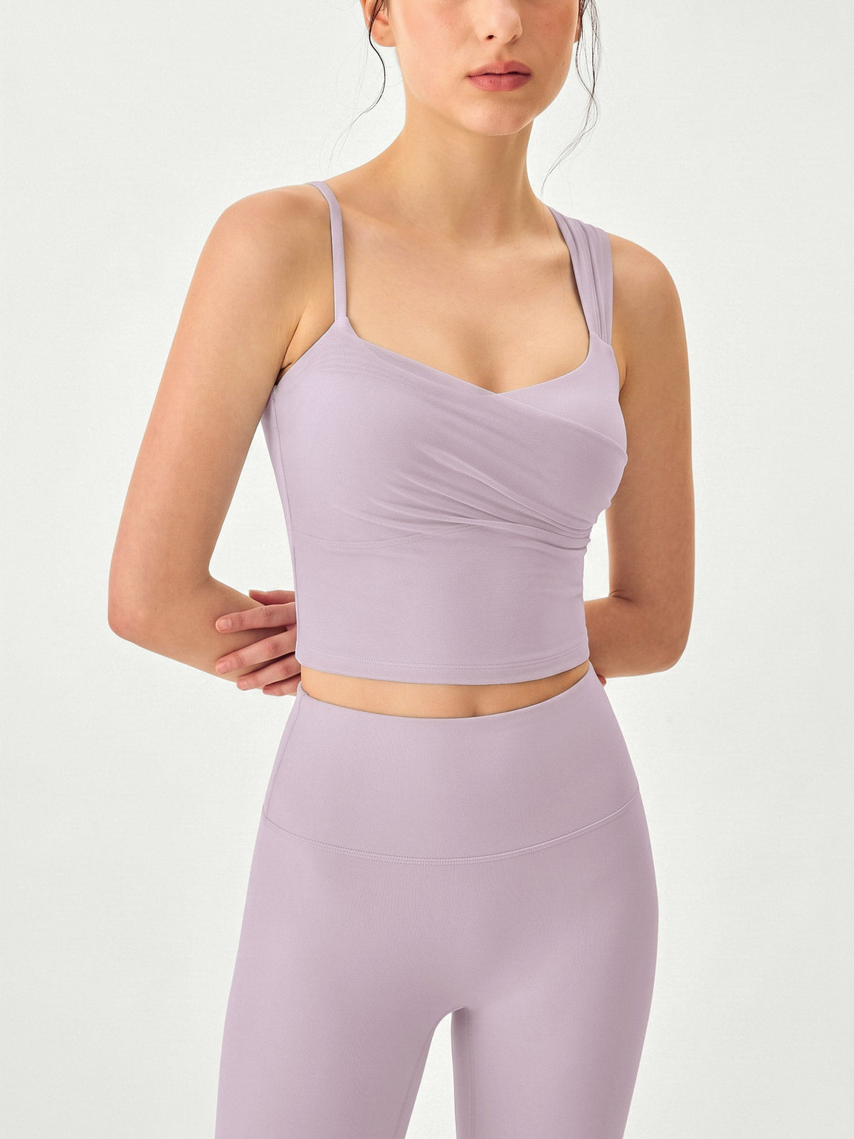 Light Purple Mesh Strap Tank Top - Light Support