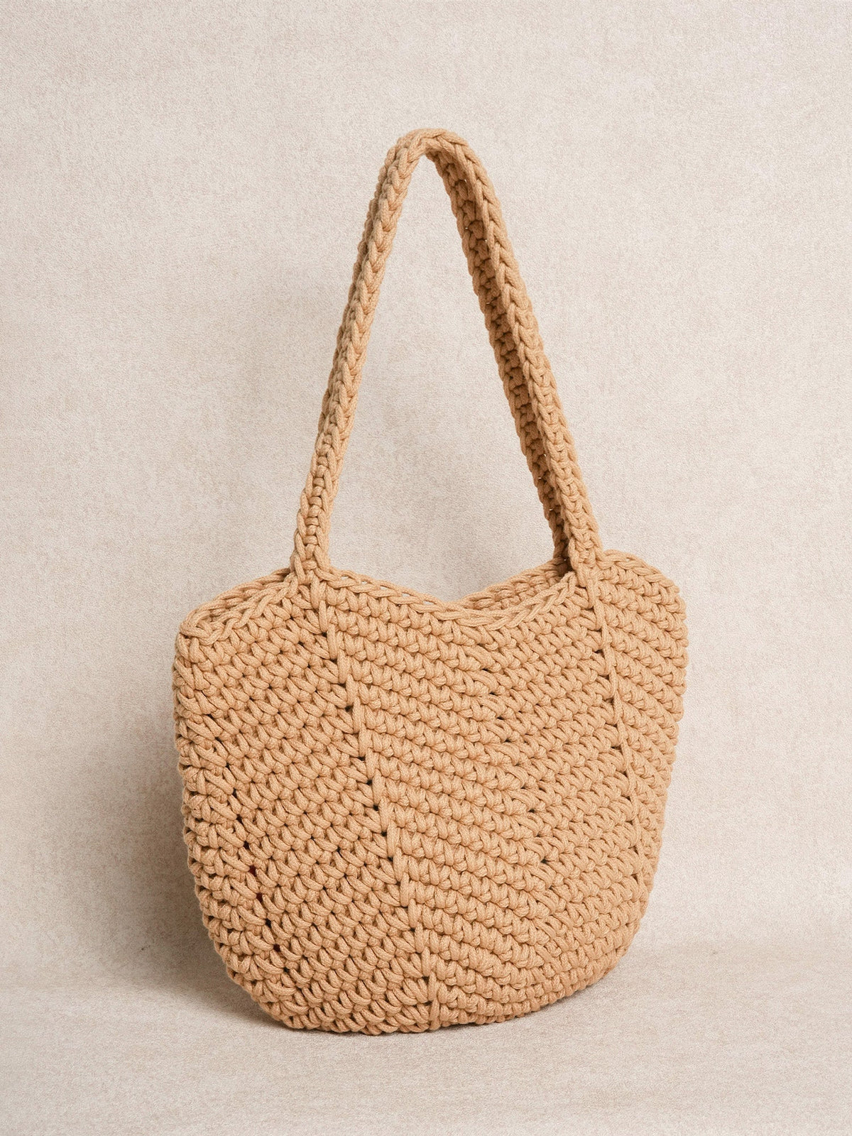 Khaki Crochet Bucket Bag
