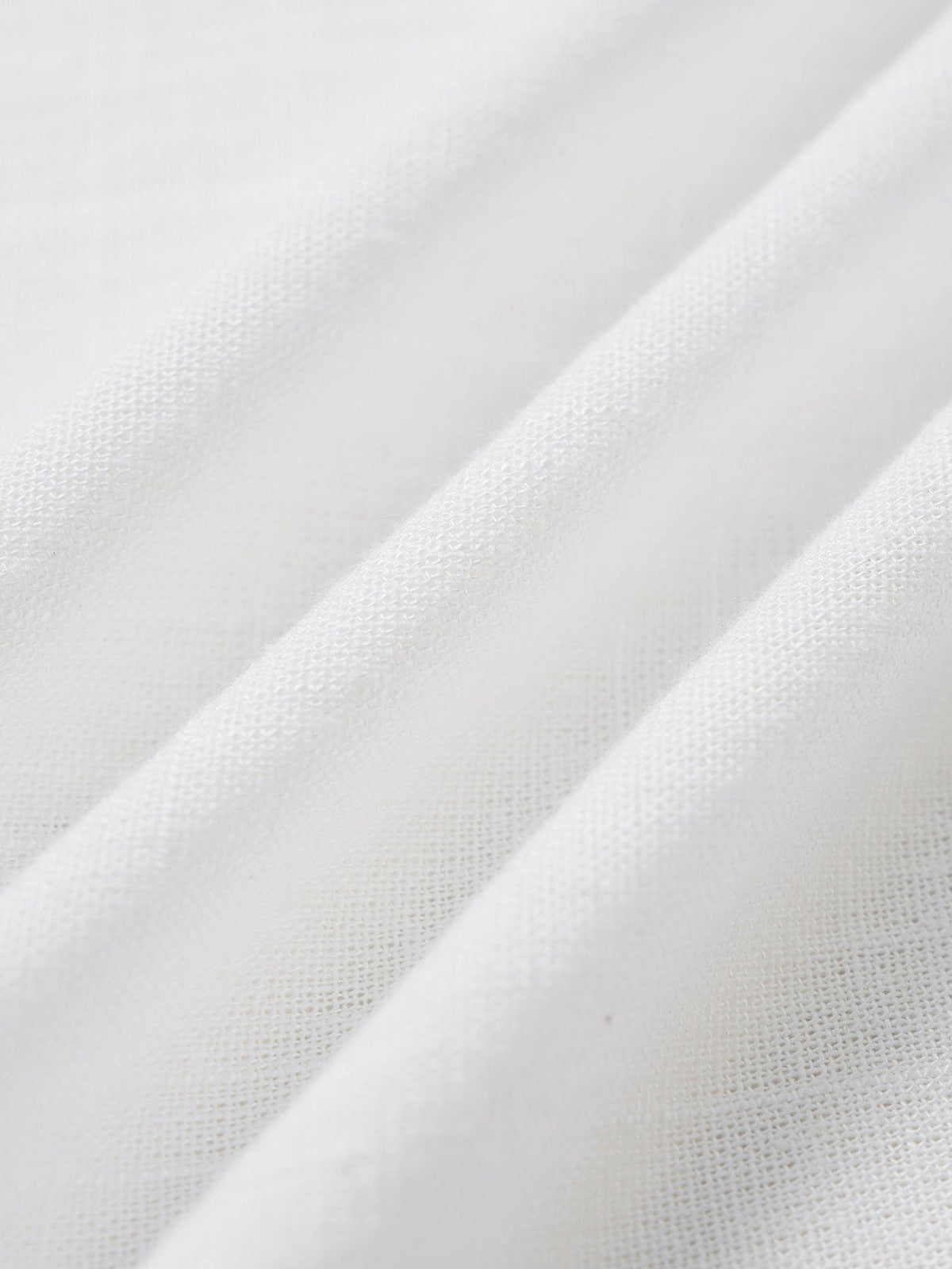 White Cotton-Linen Decorative Button Blouse