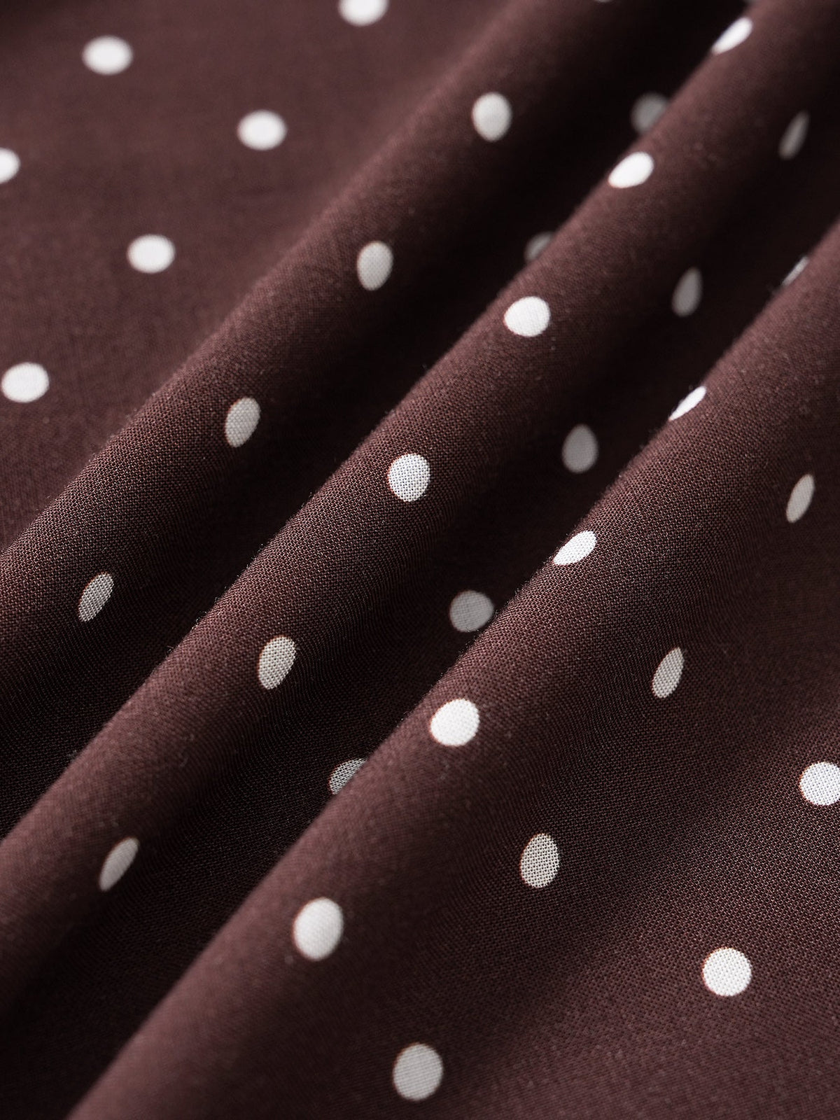 Brown Polka Dot Ruffled Beach Dress
