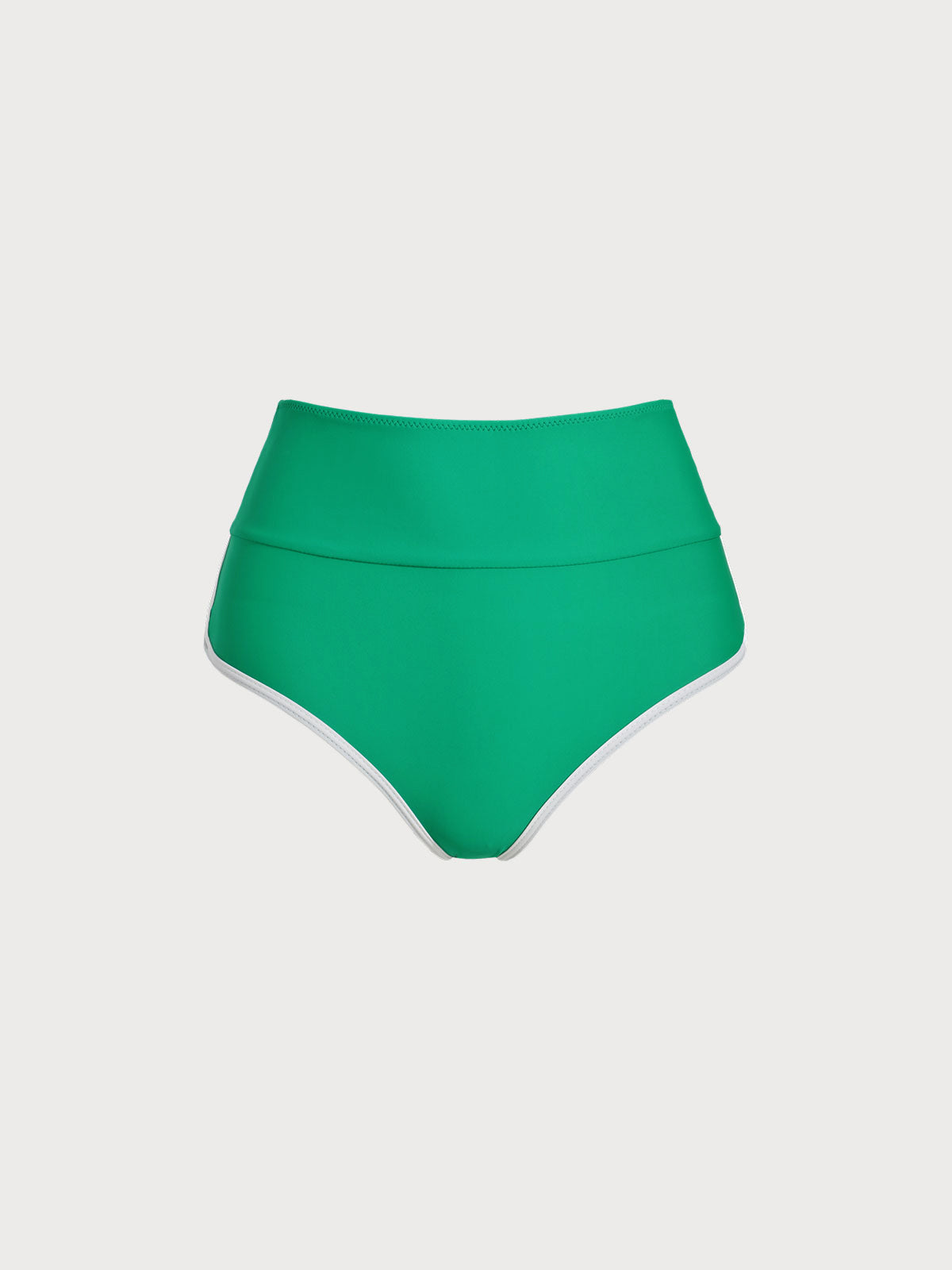 Green Contrast High-Waist Surf Bottom