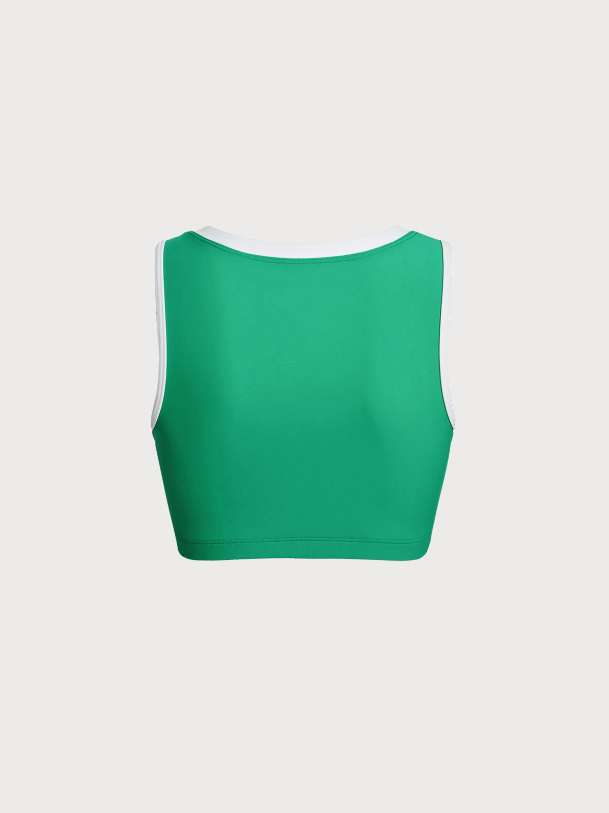 Green Contrast Crop Surf Top