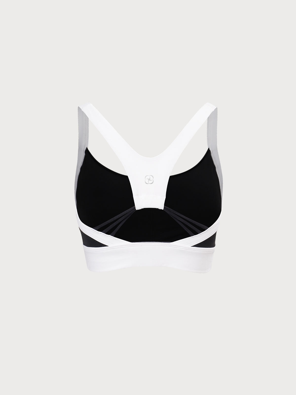 Black Contrast U Neck Sports Bra - Light Support