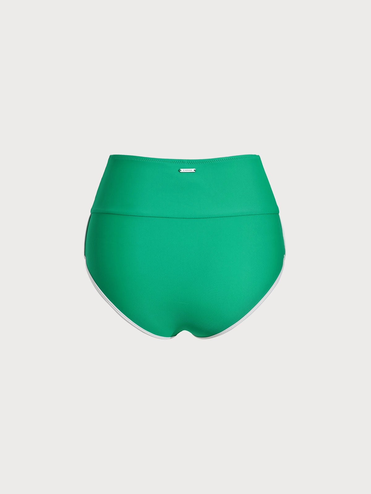 Green Contrast High-Waist Surf Bottom