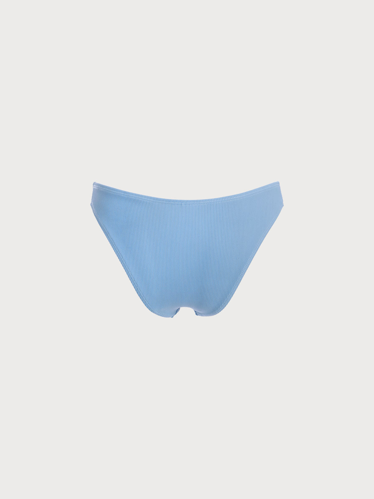 Blue Ruched Low Waisted Bikini Bottom