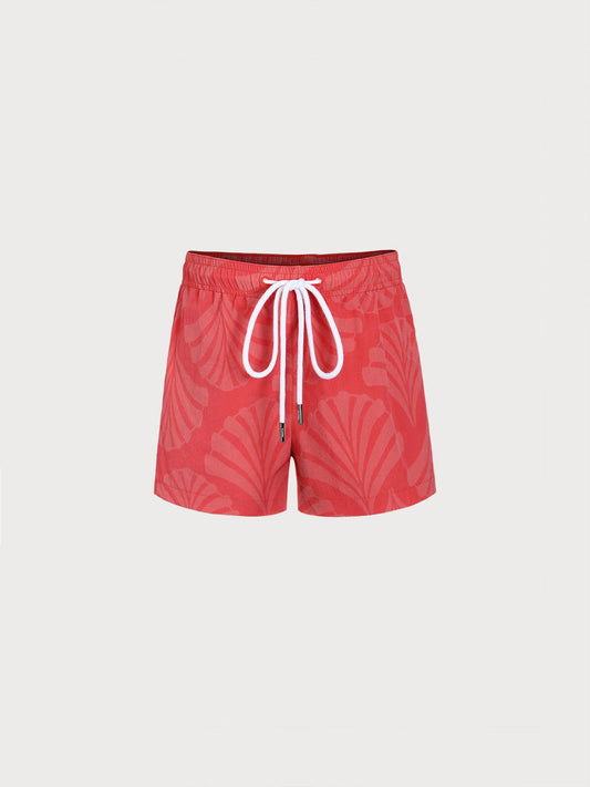 Boys' Red Floral Swim Shorts