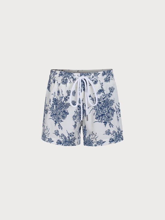Boys' Blue Floral Swim Shorts