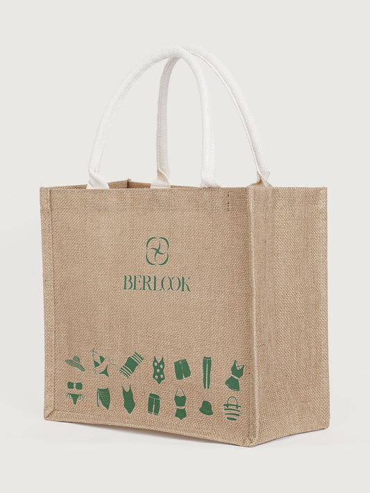 Berlook-Green Burlap Bag