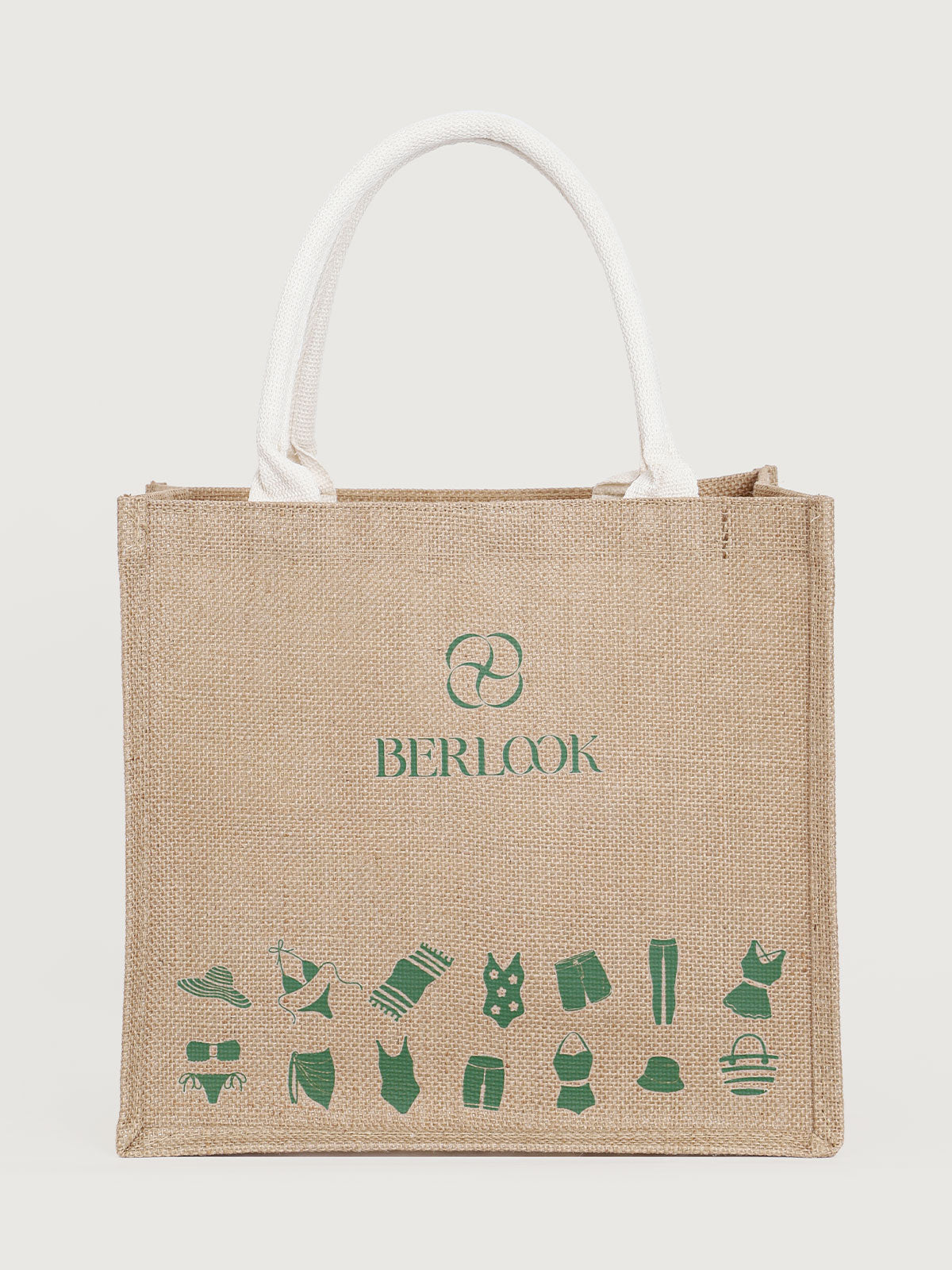 Berlook-Green Burlap Bag