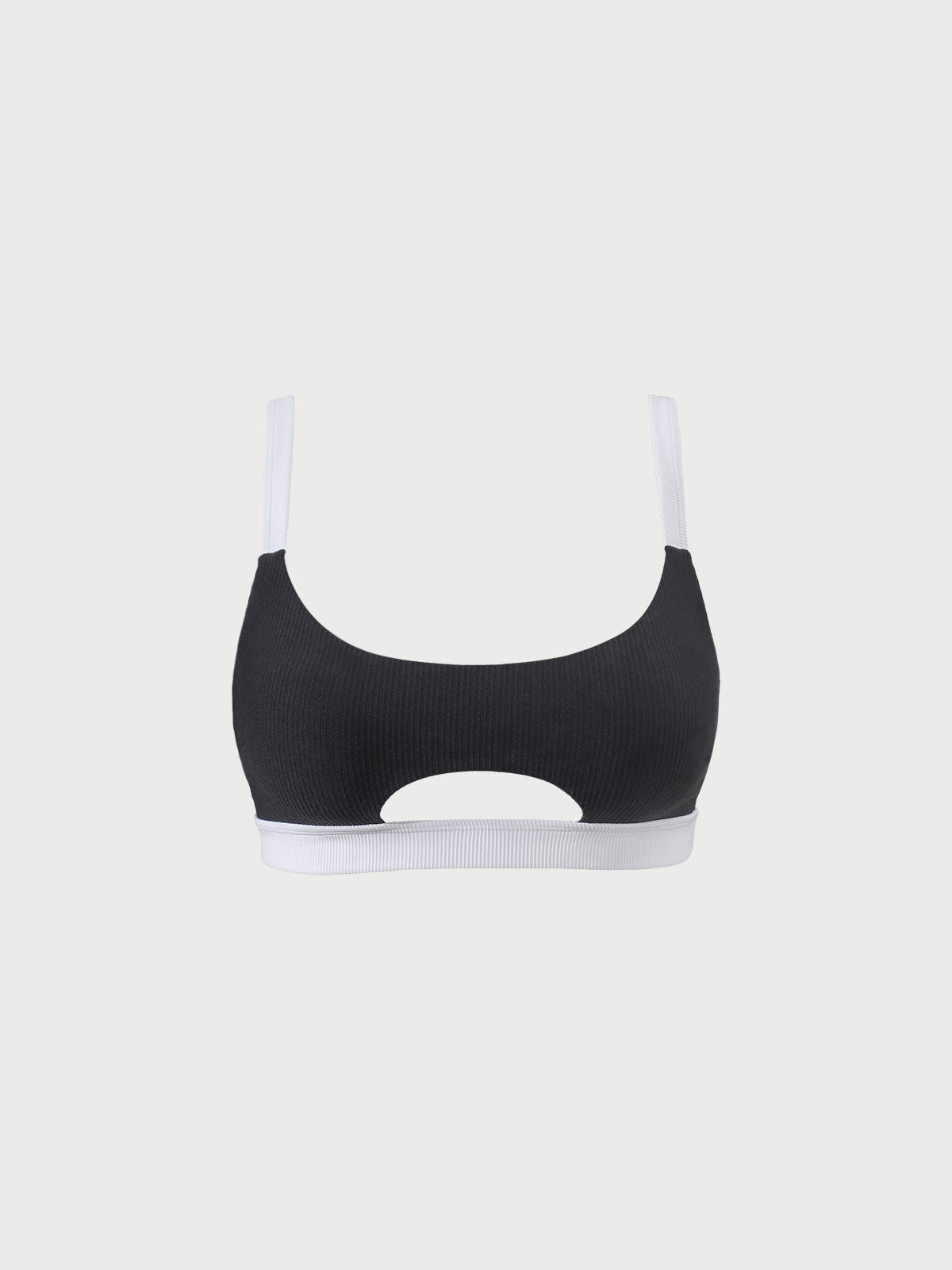 Contrast Trim Plus Size Bikini Top