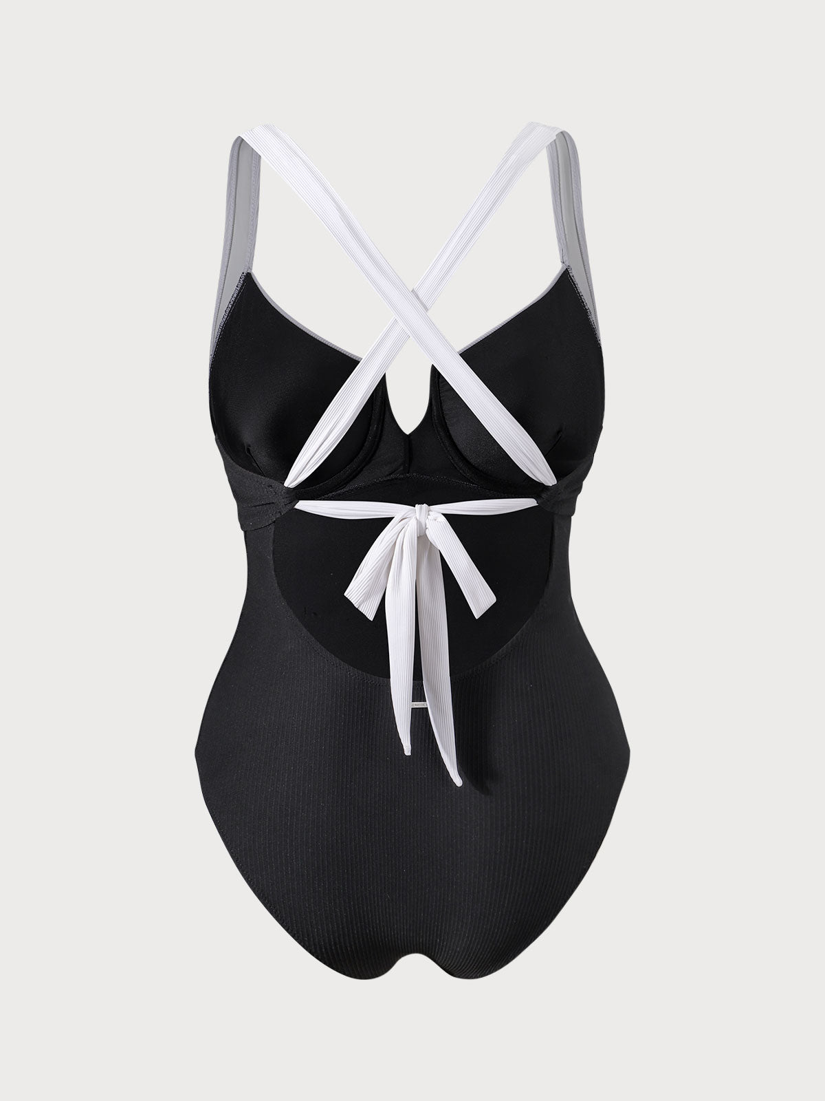 Contrast Trim Plus Size One-Piece Swimsuit