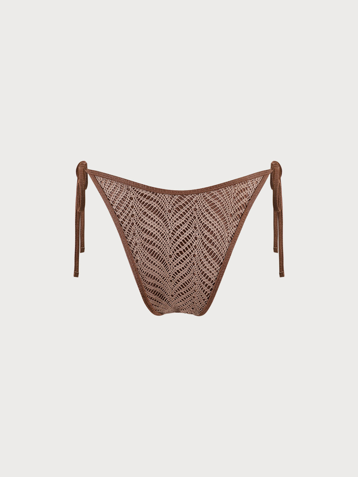 Brown Crochet Tie Bikini Bottom