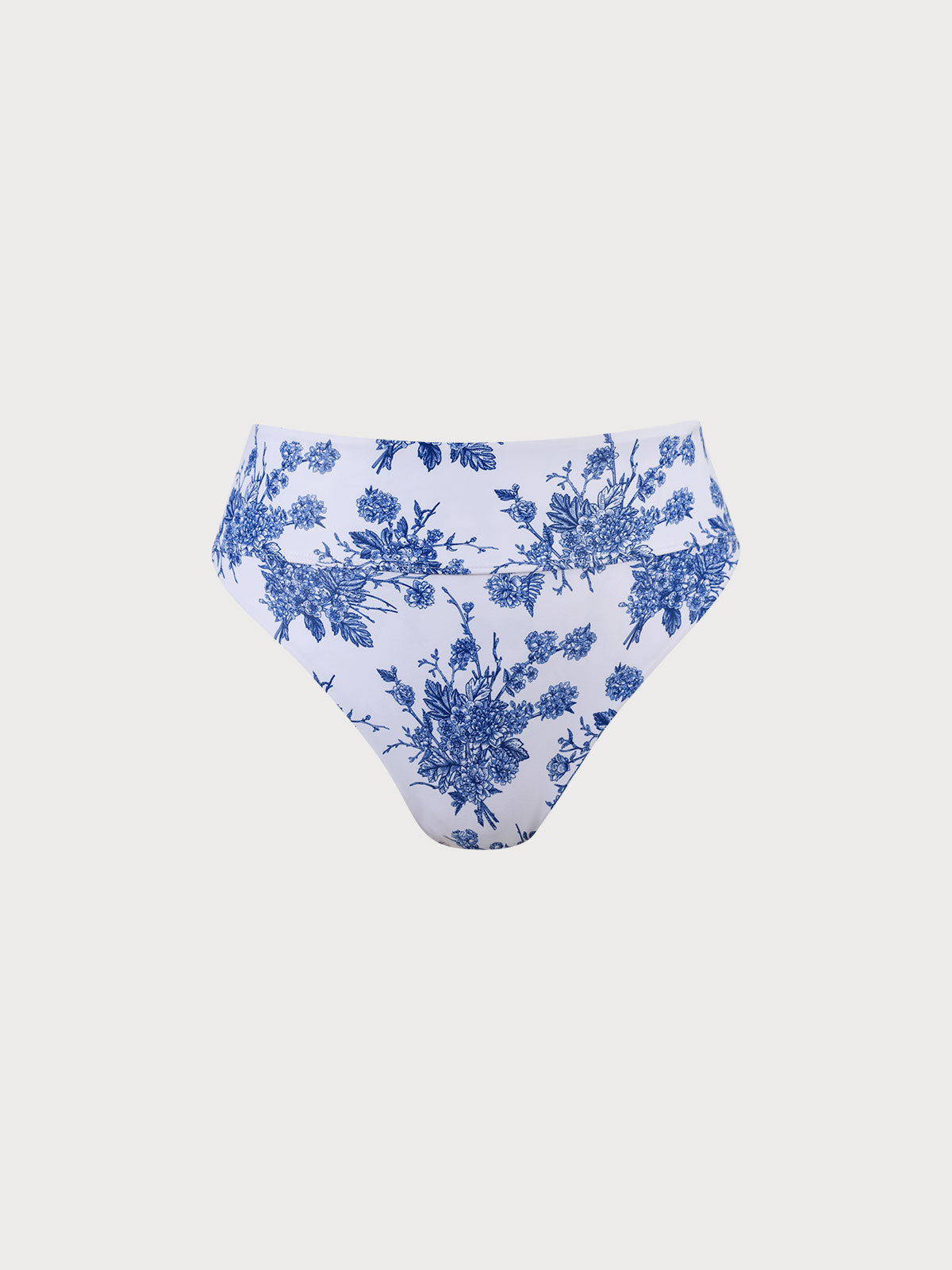 Floral High Waist Plus Size Bikini Bottom