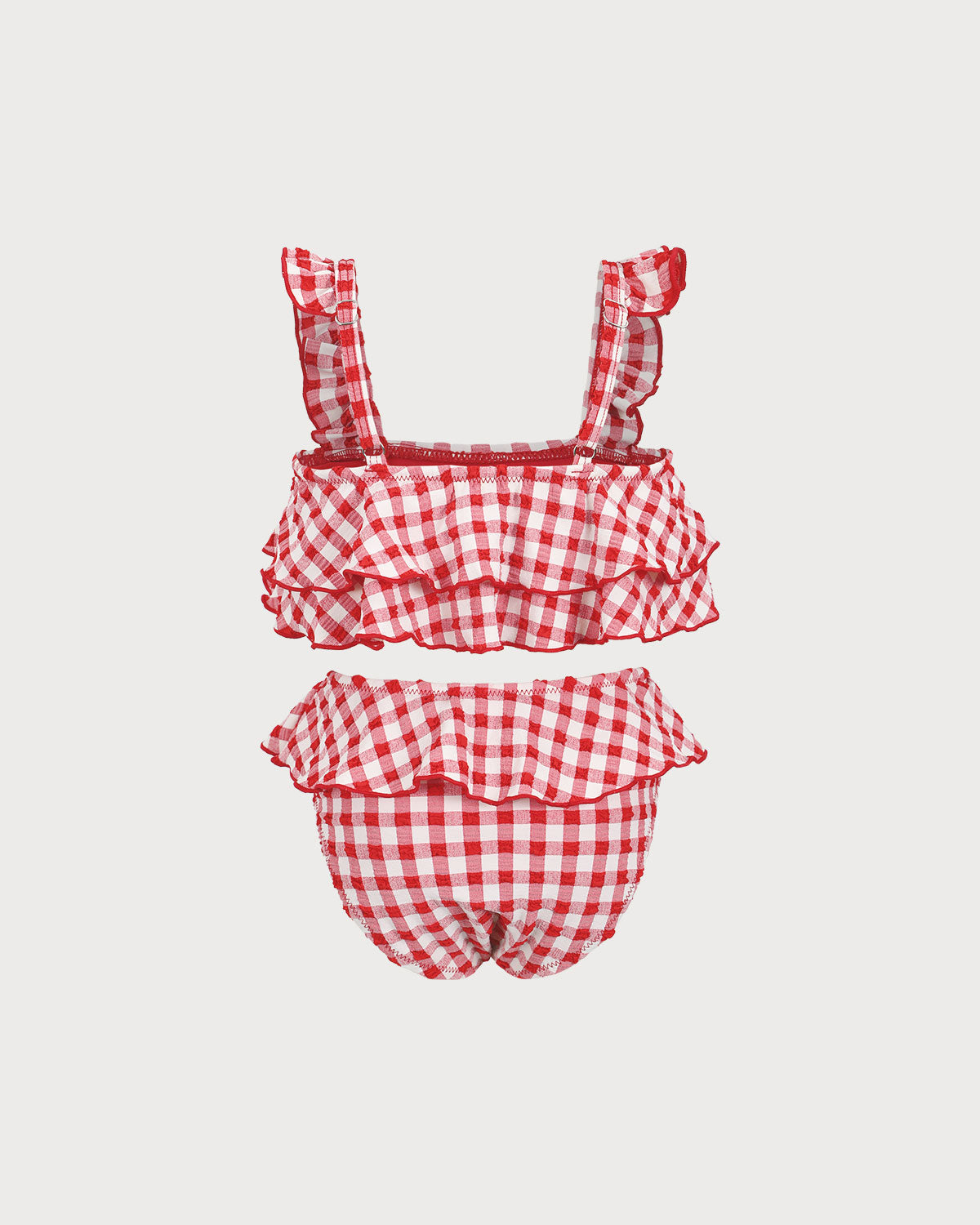 Girls' Red Gingham Tankini Set