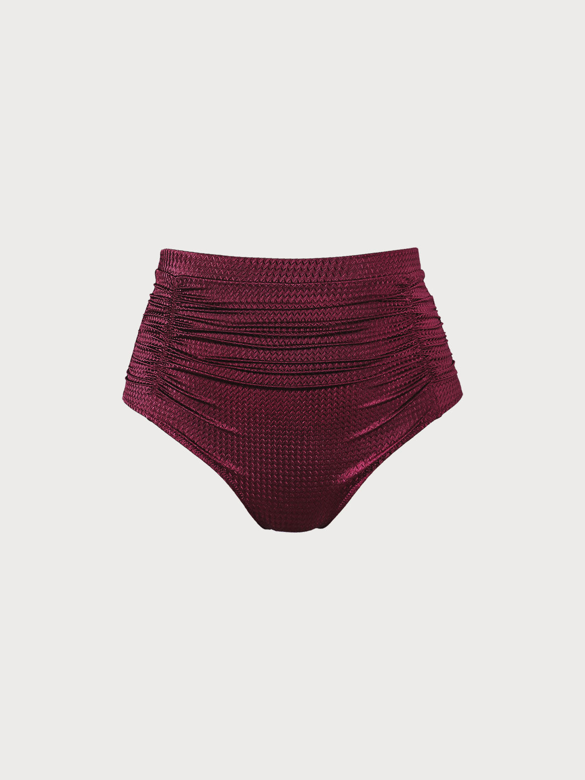 Jacquard Ruched Plus Size Bikini Bottom