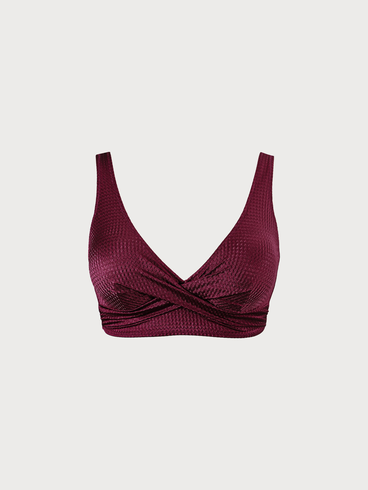 Jacquard Twist Front Plus Size Bikini Top