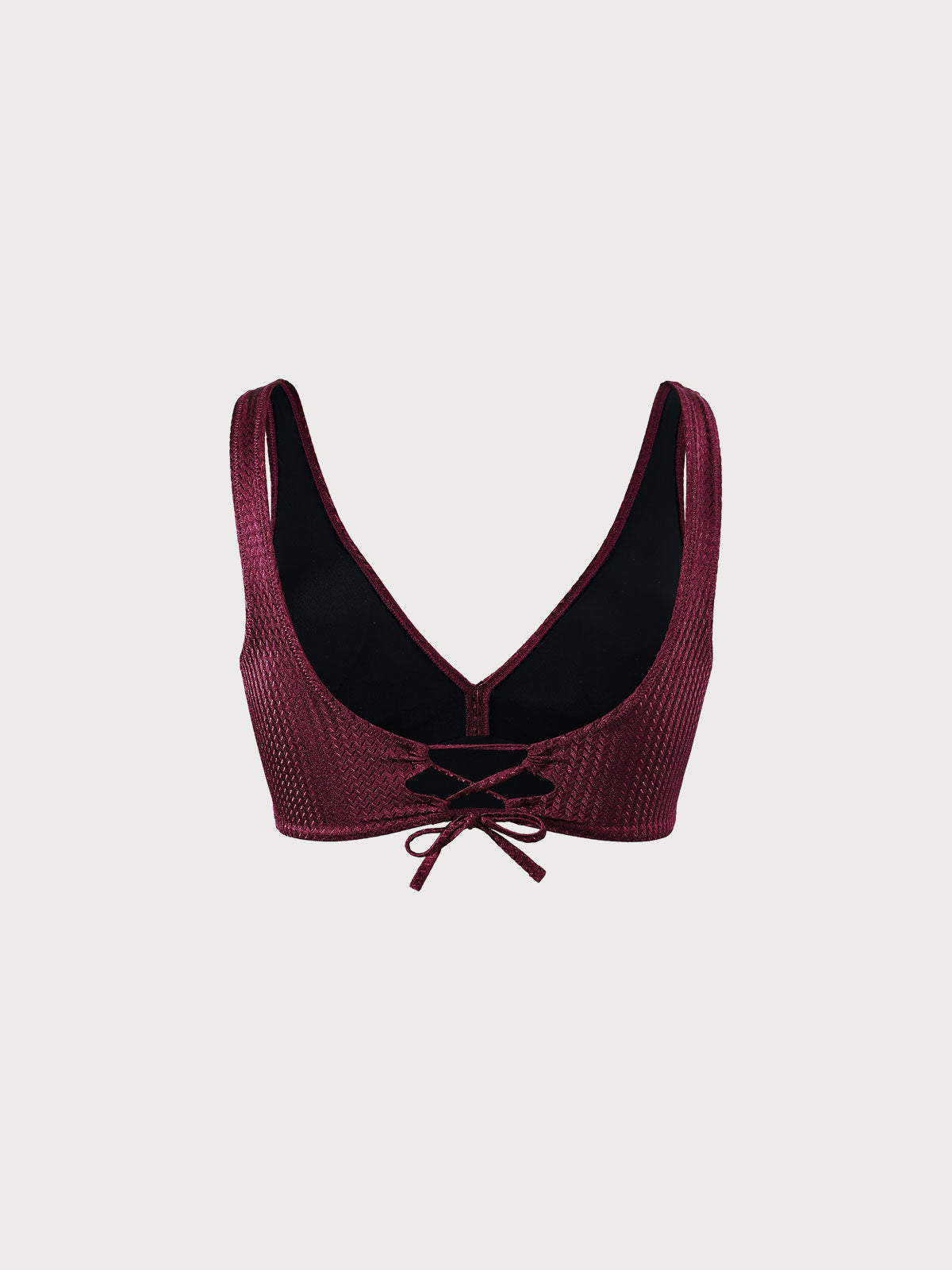 Jacquard Twist Front Plus Size Bikini Top