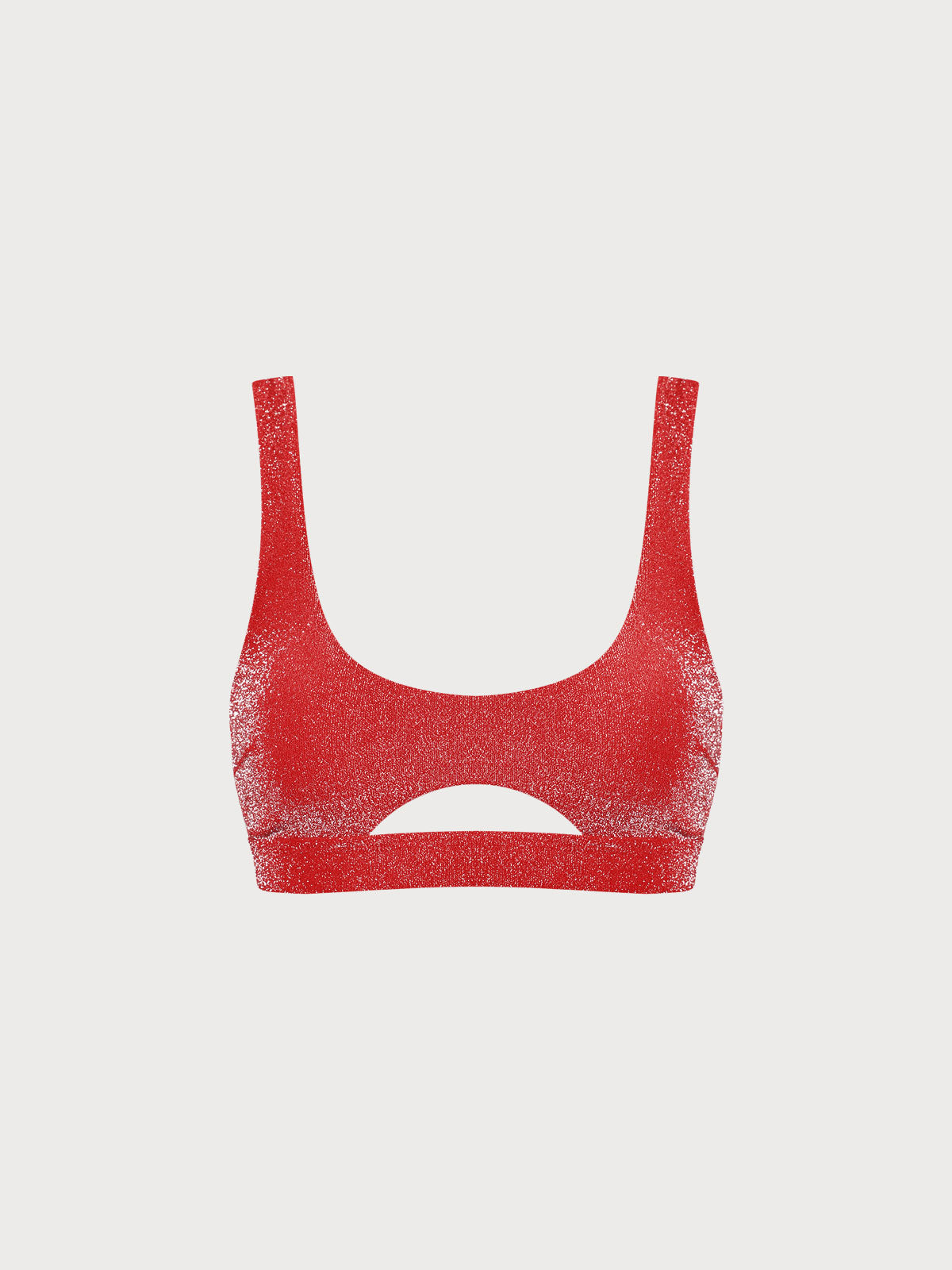 Red Lurex Cut Out Bikini Top