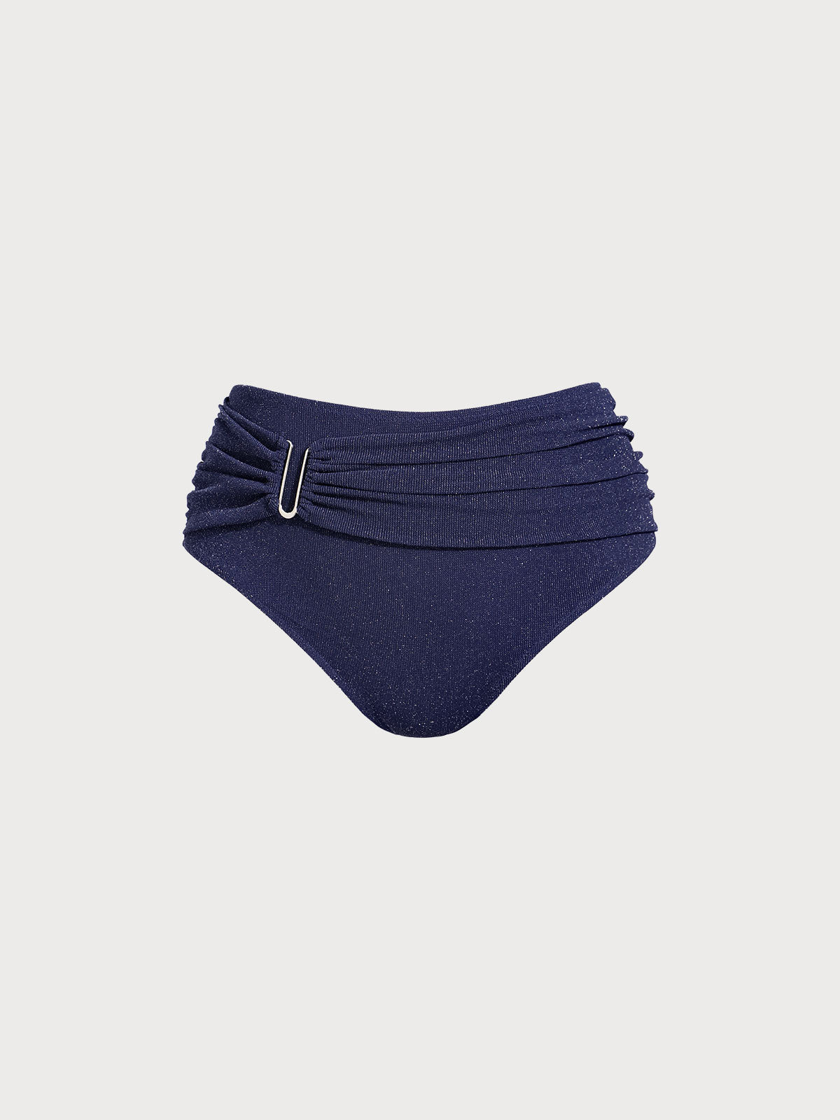 Blue Ruched Glitter Plus Size Bikini Bottom