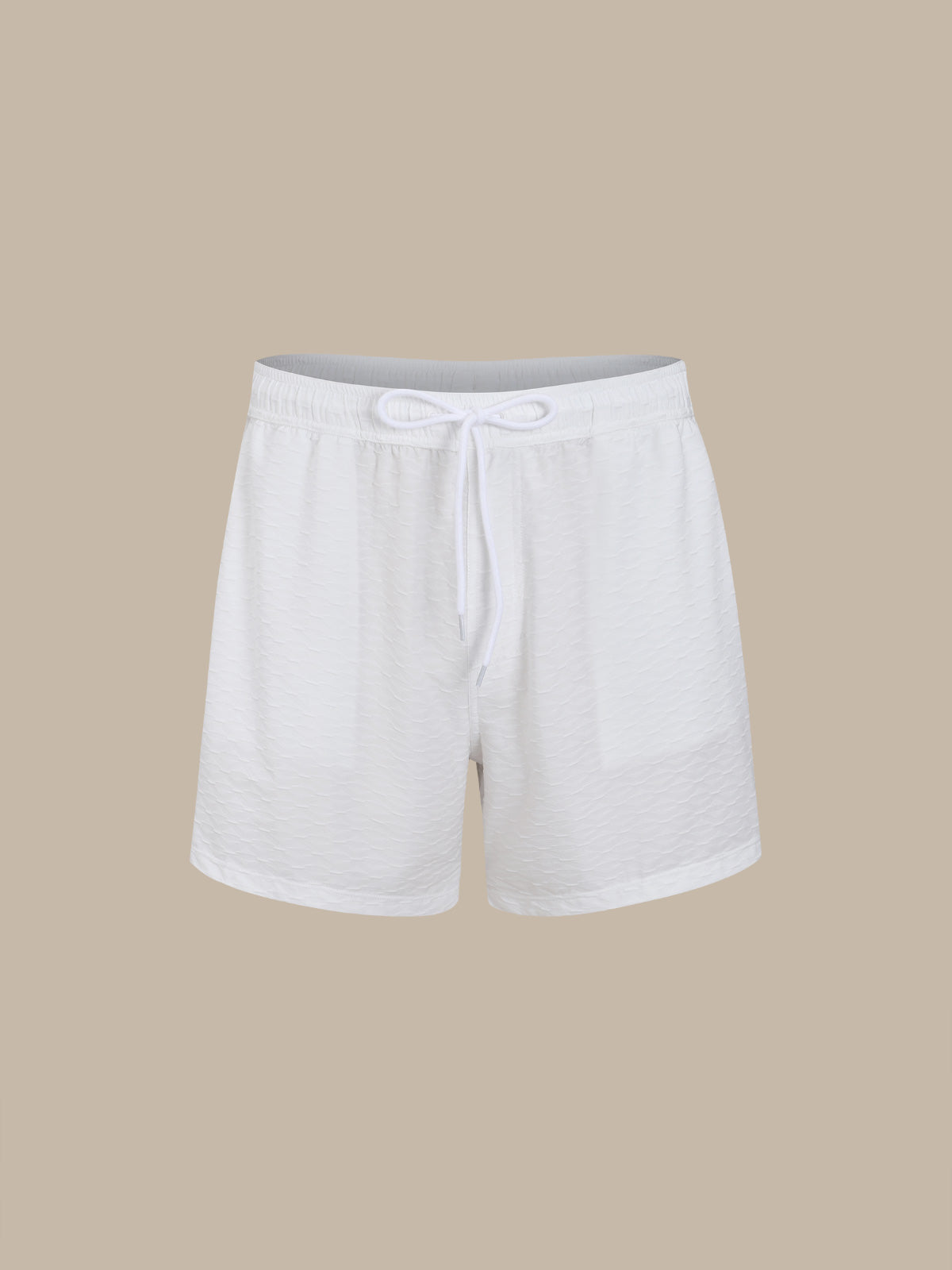 White 7" Men's Swim Trunks