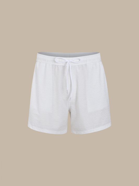 White 7" Men's Swim Trunks