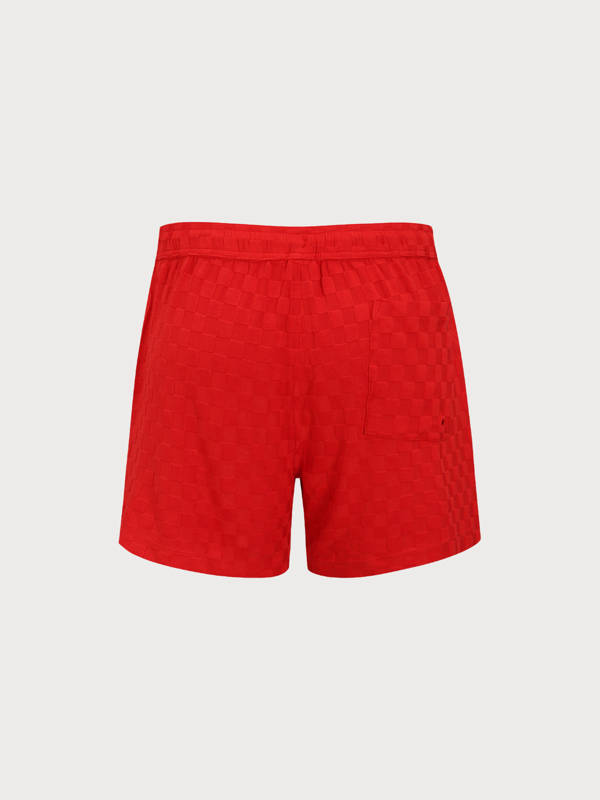 Men's Red Plaid 5" Swim Trunks
