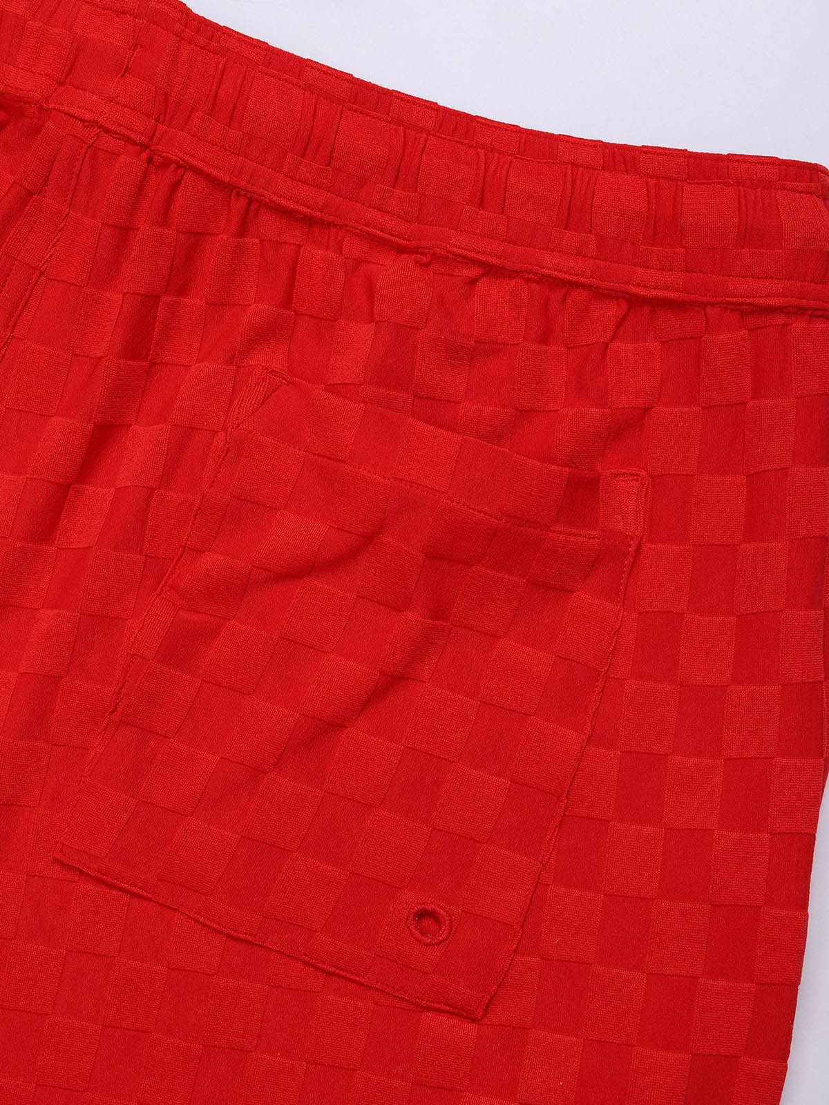 Men's Red Plaid 5" Swim Trunks