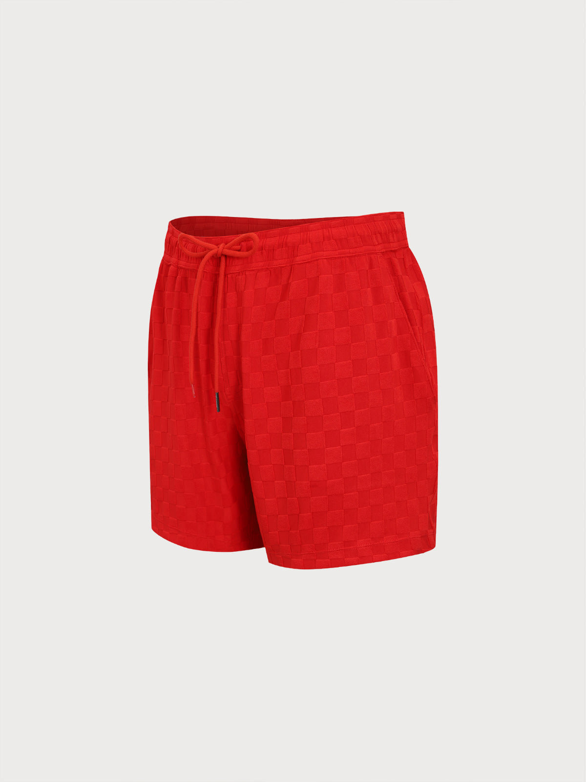 Men's Red Plaid 5" Swim Trunks