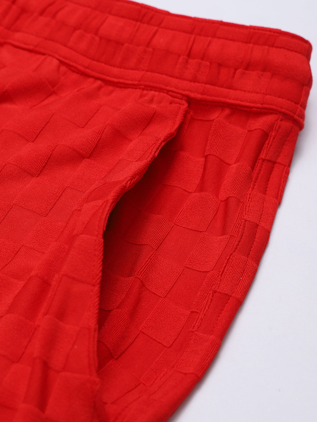 Men's Red Plaid 5" Swim Trunks