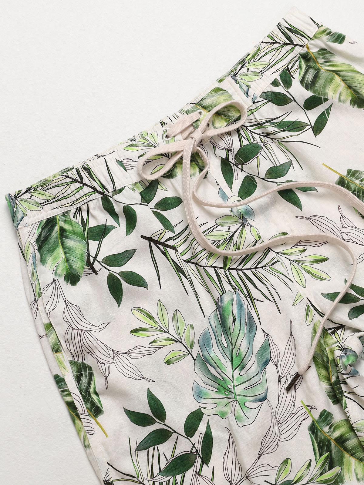 Hapnix® - Men's 7" Green Print Swim Trunks