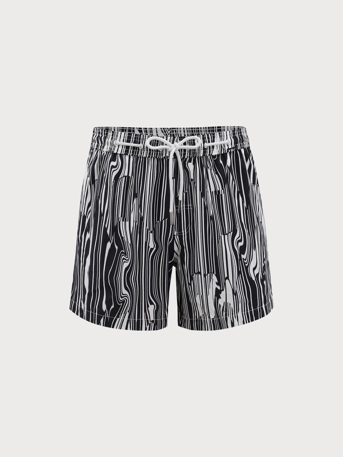 Hapnix® - Men's Black Stripes 5" Swim Trunks