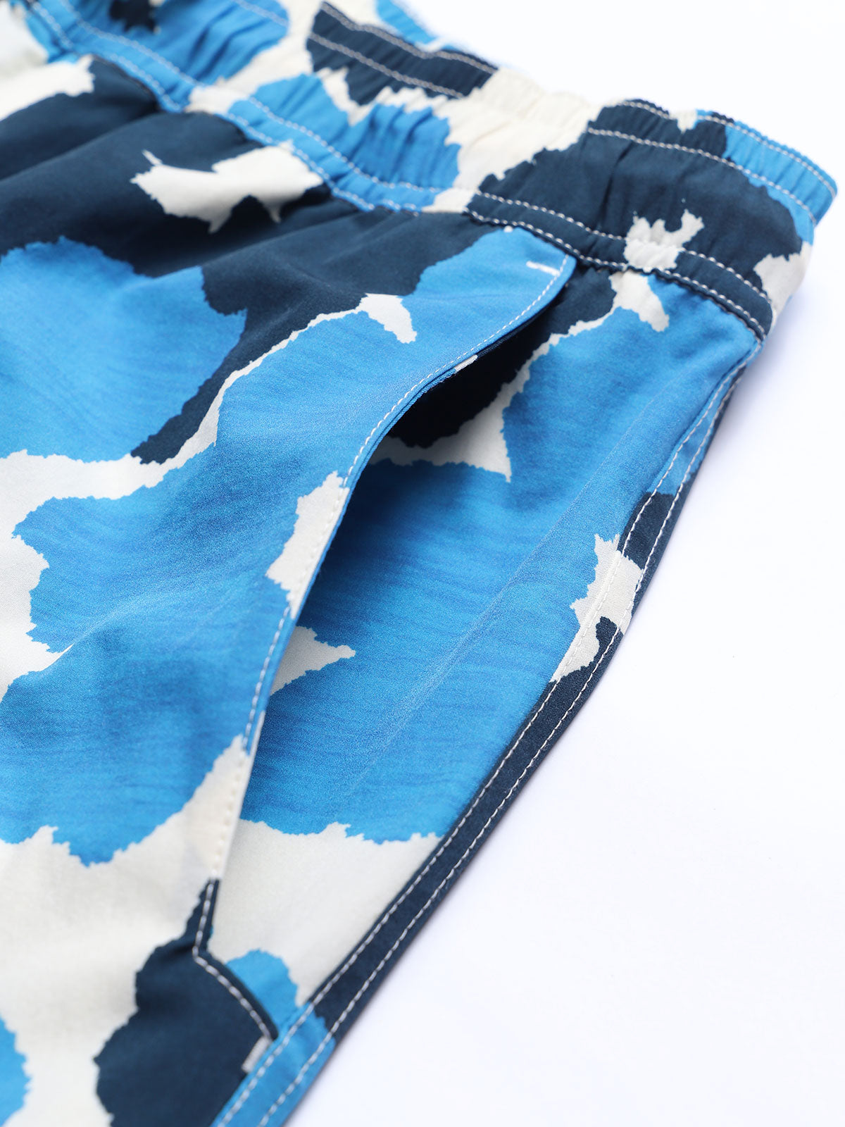 Hapnix® - Men's Blue Print 5" Swim Trunks