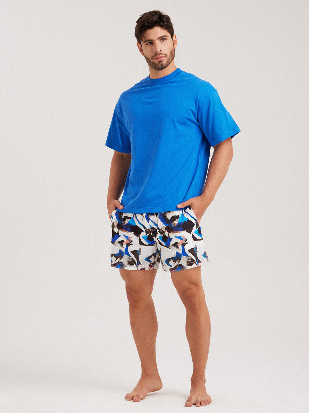 Hapnix® - Abyssal Rapids- The Blue Men's 5" Swim Trunks