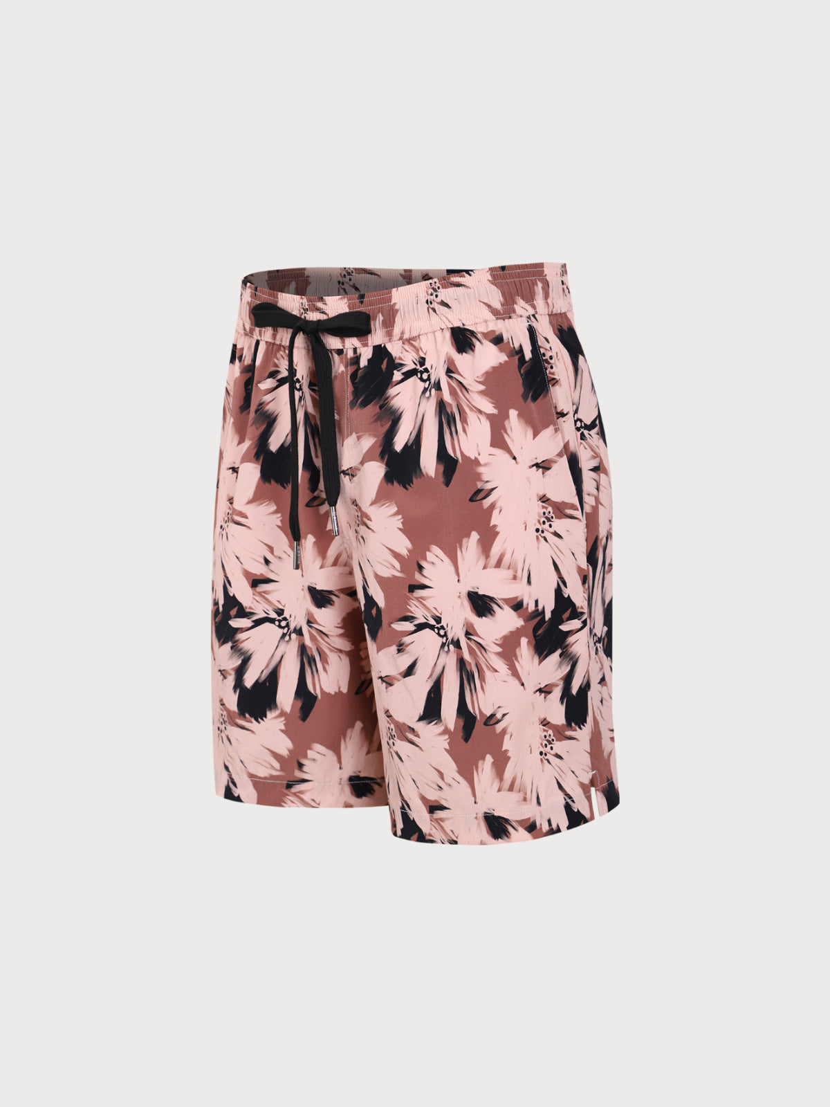 Brown Contrast Floral 7" Men's Swim Trunks