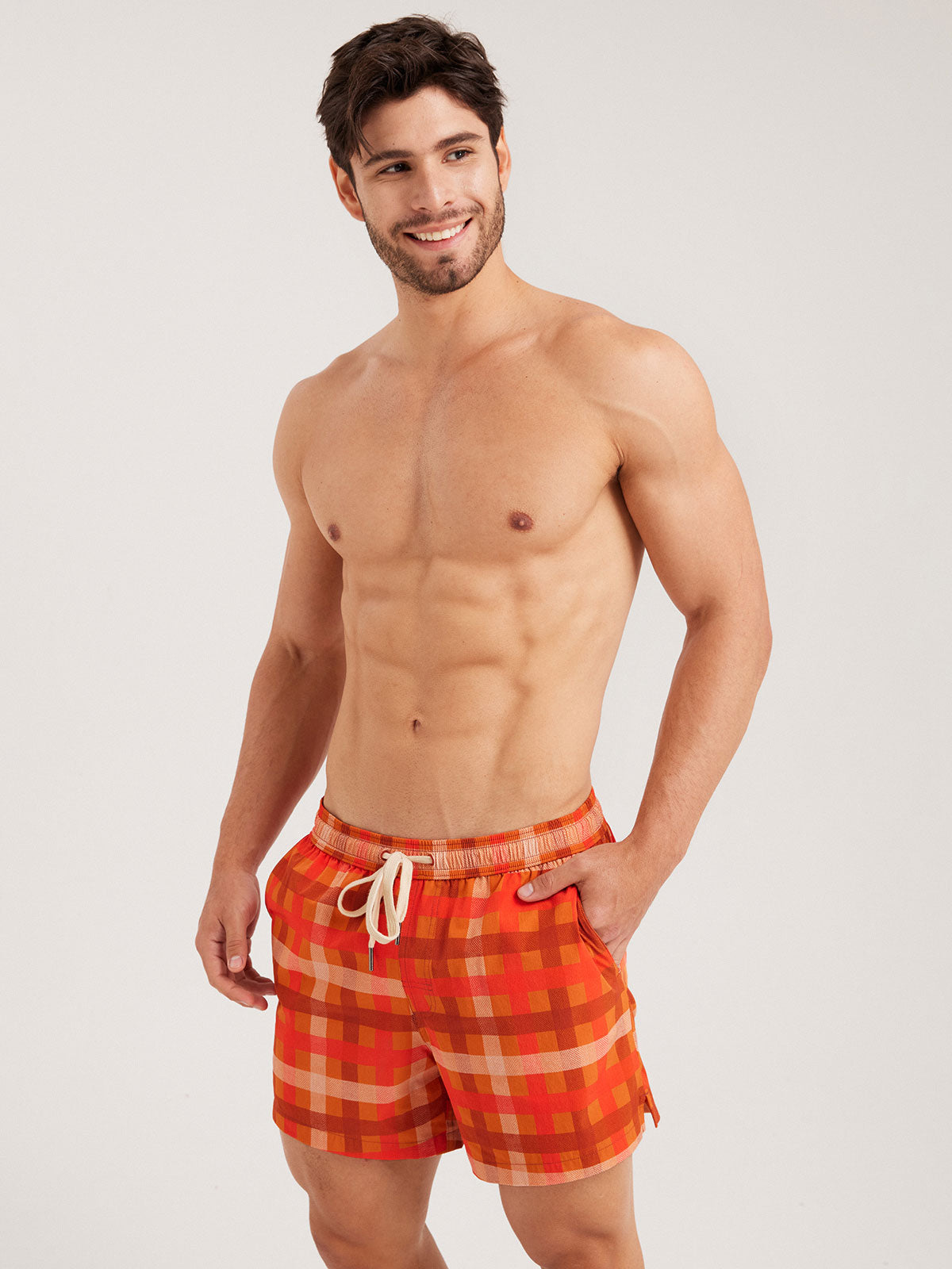 Hapnix® - Men's Orange 5" Swim Trunks