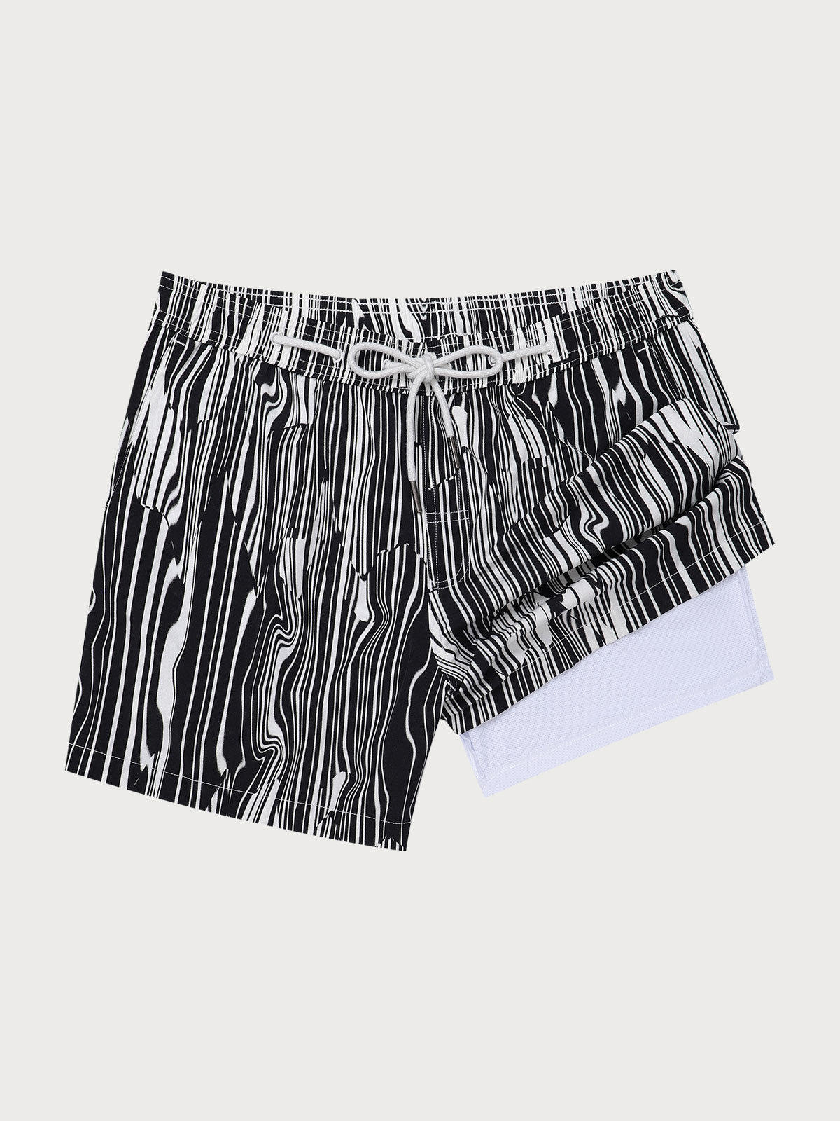 Hapnix® - Men's Black Stripes 5" Swim Trunks